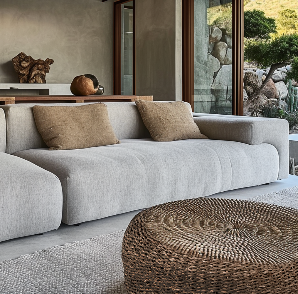 гостиная в этно стиле в доме на Бали