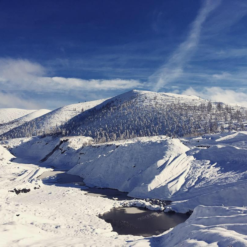 Чукотка, Билибинский район, заснеженные горы