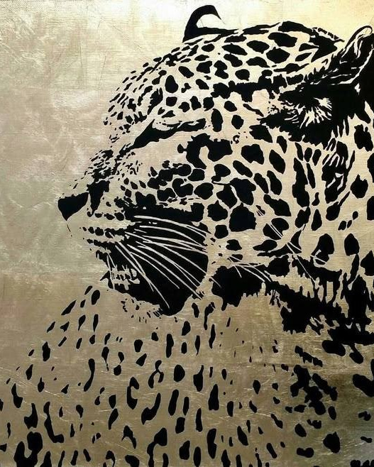 картина леопард, платиновый леопард, luxury картина, интерьерная картина, картина для ресторана, элитный декор, дизайнерская картина, современное искусство, арт для интерьера, картина в золотых тонах, эксклюзивная картина, настенное искусство, premium art, luxury wall art.