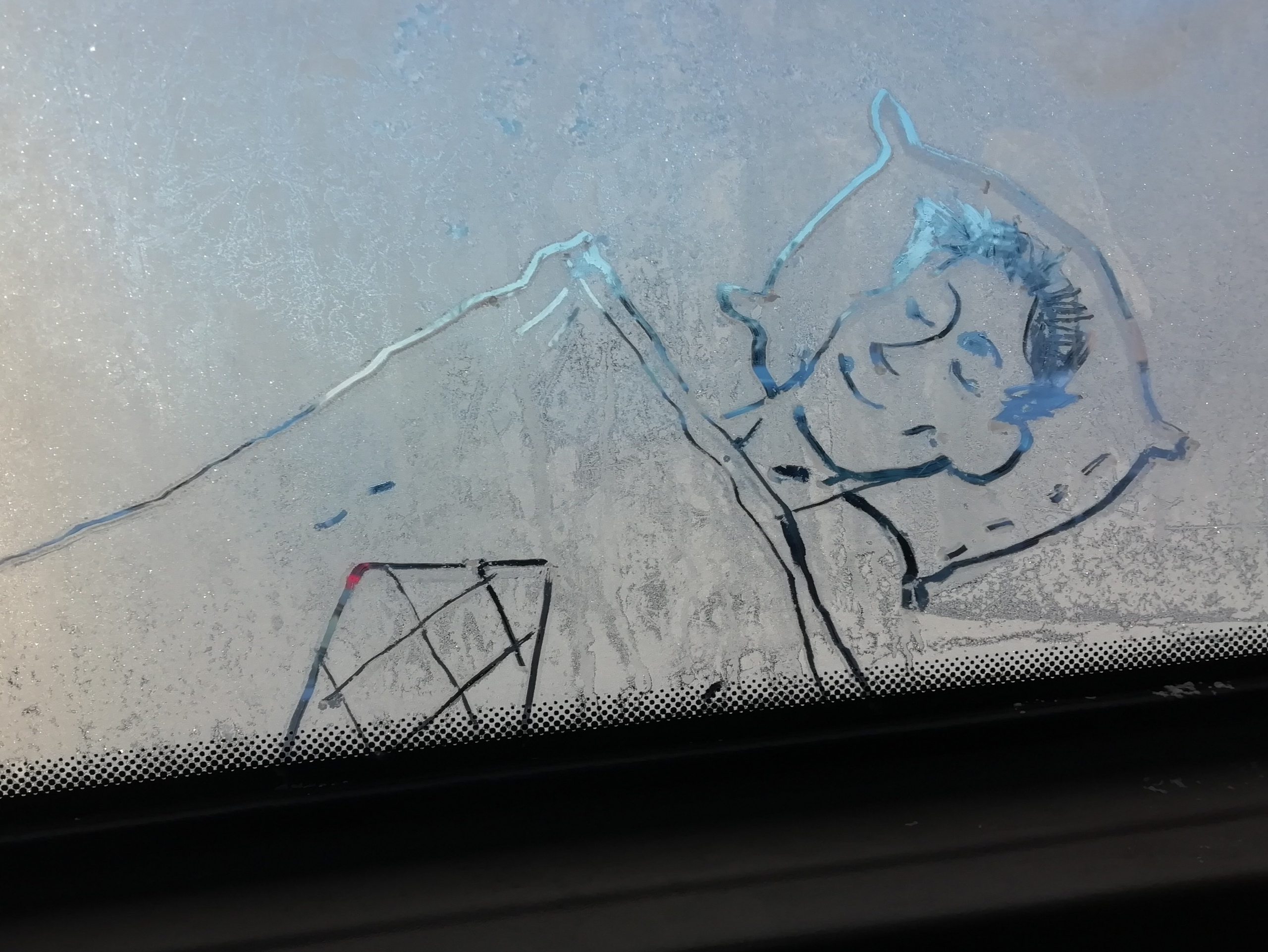 Рисункинаокнахавтобуса. Художник Рыбак Николай