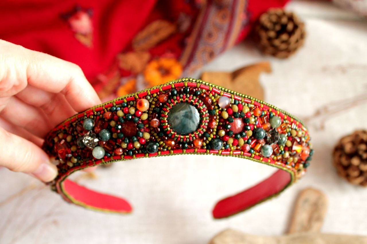 Славянские серьги ручной работы в русском стиле, этноукрашения из металла и бисера