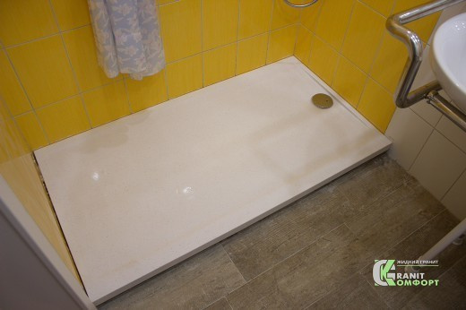 Поддон в ванную комнату из искусственного камня по индивидуальным размерам