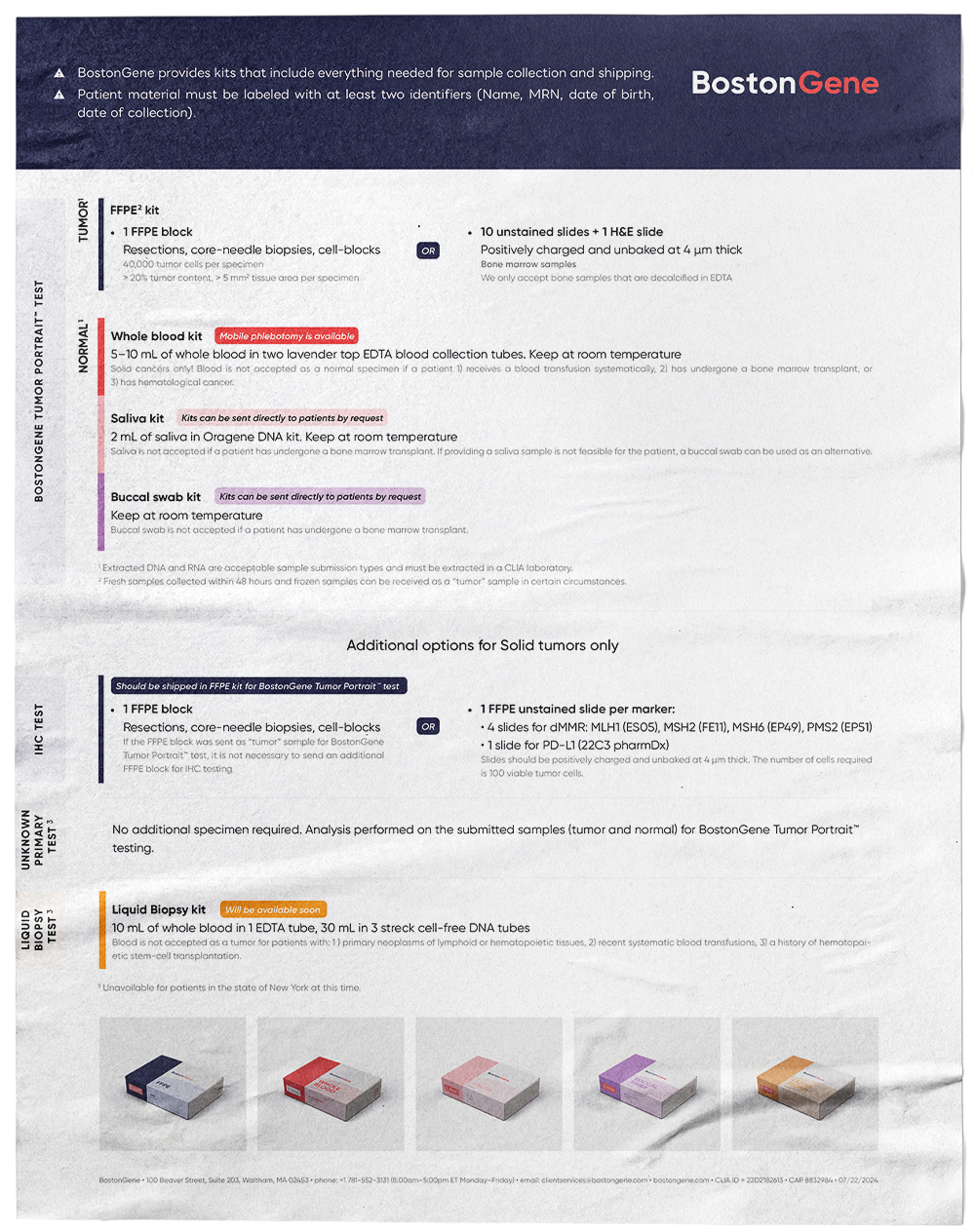 BostonGene documents. Aleksandra Bulgakova, packaging and identity