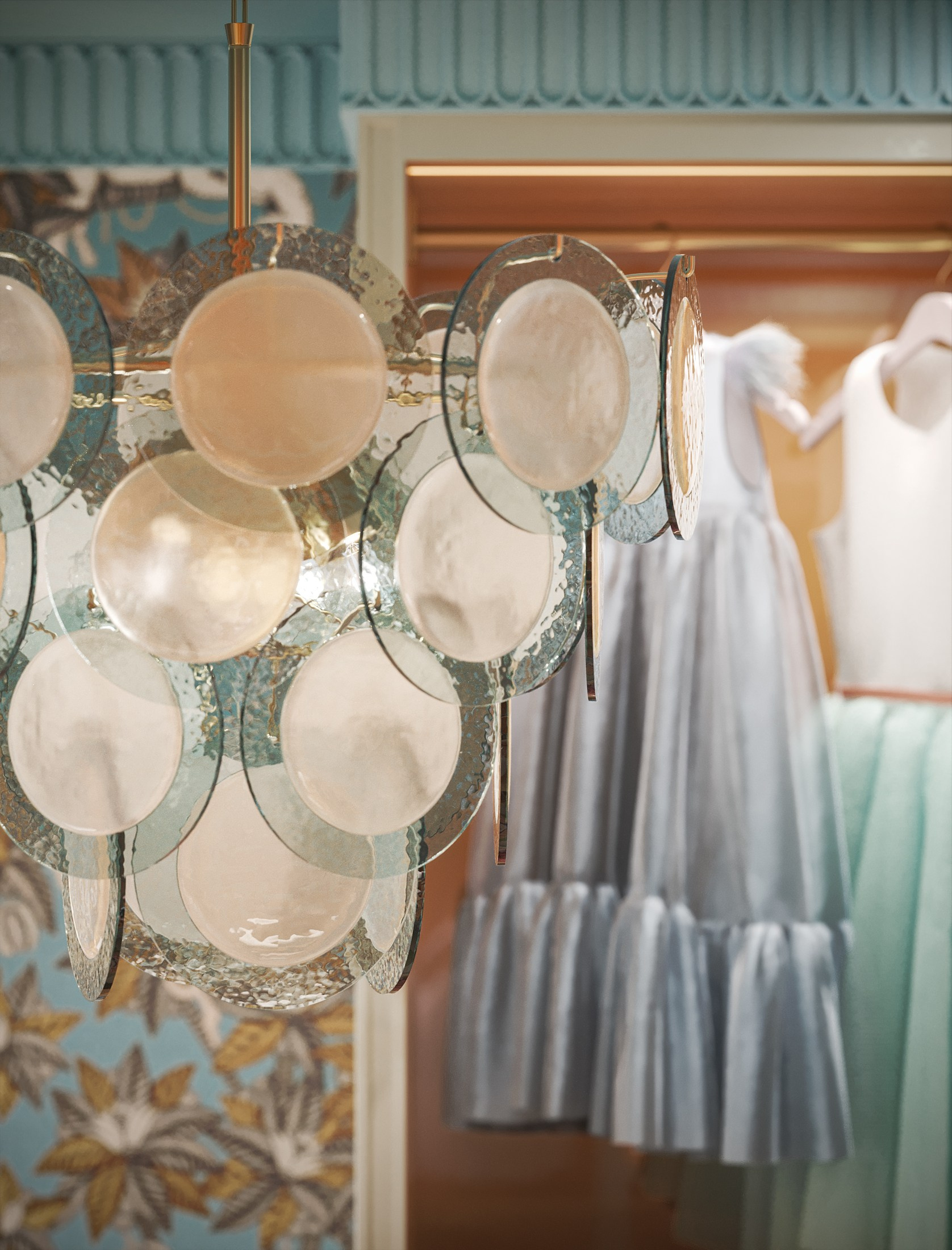 3D visualization of a girl’s dressing room for TADstudio design studio. 3D visualization for architects and designers