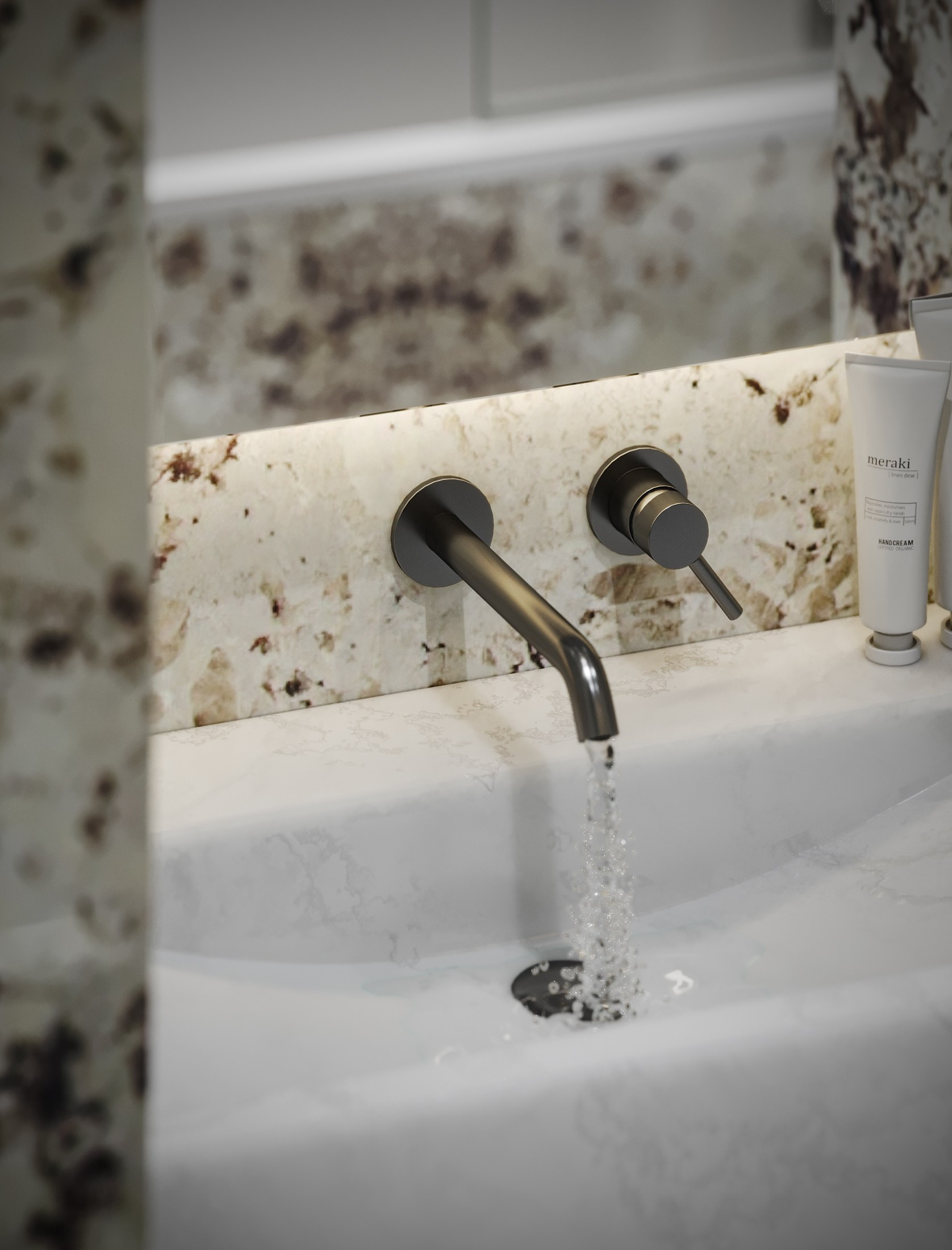 3D visualization of the bathroom designed by Pavel Gavin. 3D visualization for architects and designers