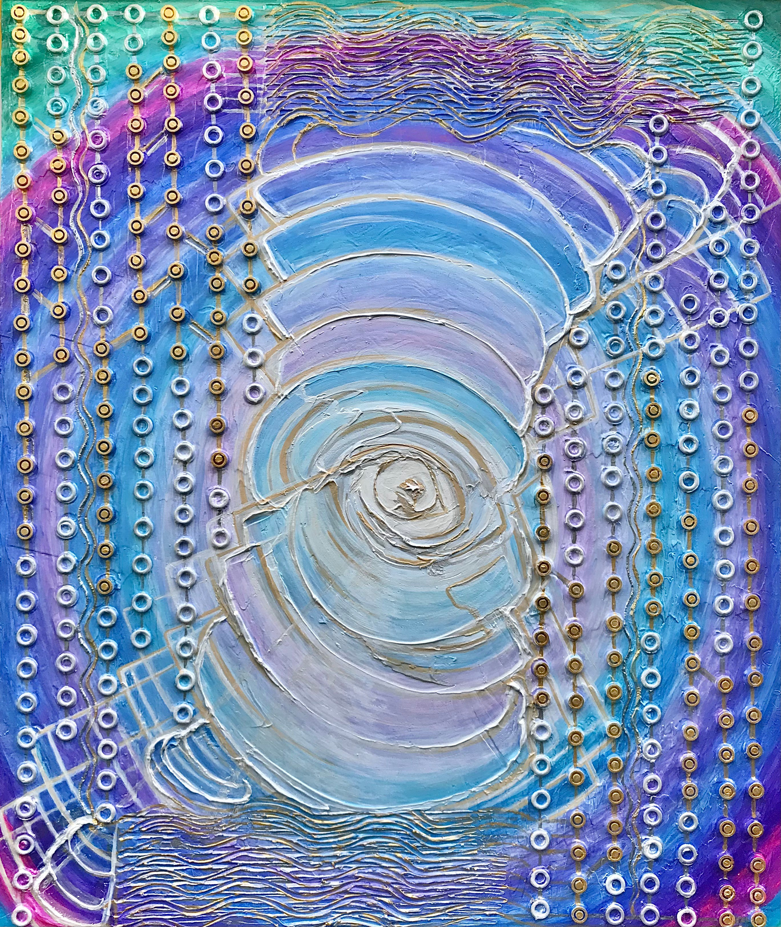 необычная картина фактурная современная интерьерная большая вертикальная осознанность изотерика реальность коды новая уровни радуга окружности приобрести энергии вибрации