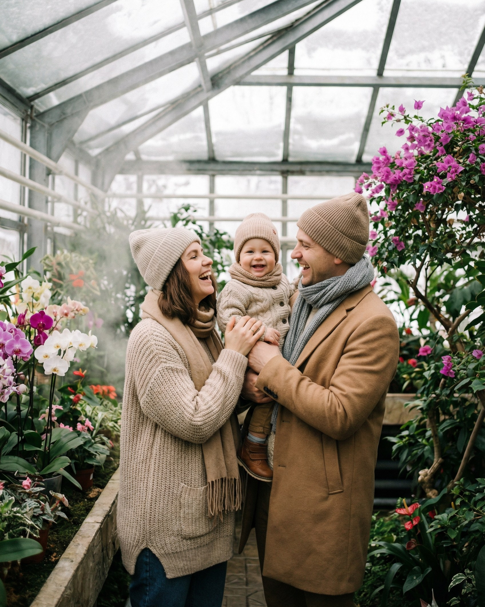 Семейная фотосессия в оранжерее Ботанического сада, Минск