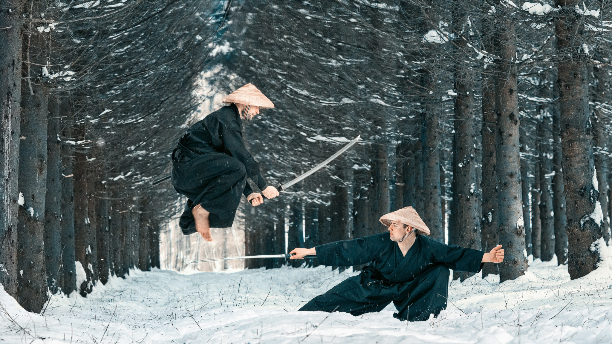 Самураи в зимнем лесу. Школа Боевых Искусств МОН