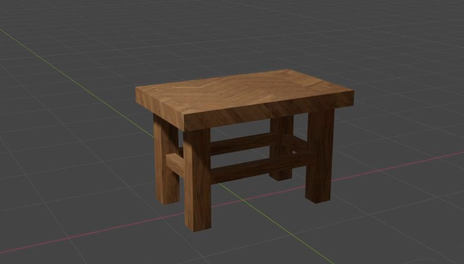Простой 3D-стол, созданный в Blender