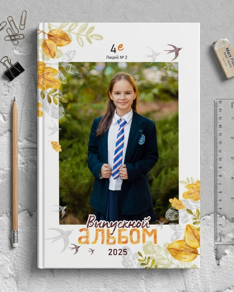 Обложка выпускного альбома с портретом ребенка Краснодар фотосессия