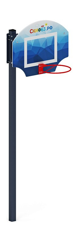 Стойка баскетбольная мини (абстракция) - СО 1.70.01-01.И1 Габариты (ШхДхВ): 1360х1000х2245 Зона безопасности, мм: 4360х4000