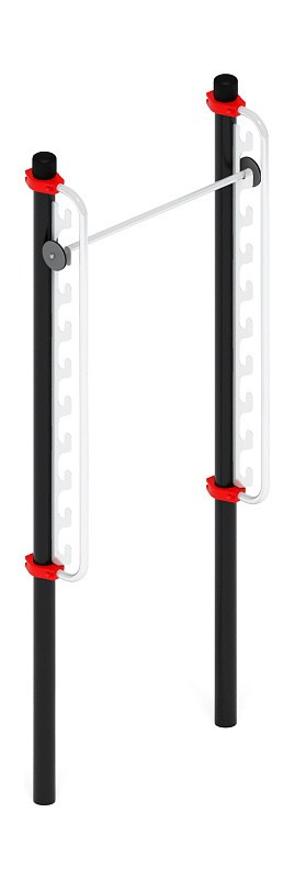 Воркаут 108. Турник с регулируемой высотой (красный) ВТ 02.05-01 Габариты (ШхДхВ):325х1140х2860 Зона безопасности, мм:3325х4540 Возрастные ограничения от 14 лет, весом не более 100 кг