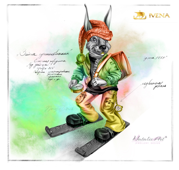 Ёлочная игрушка «Зайка- путешественник». NatalieArt