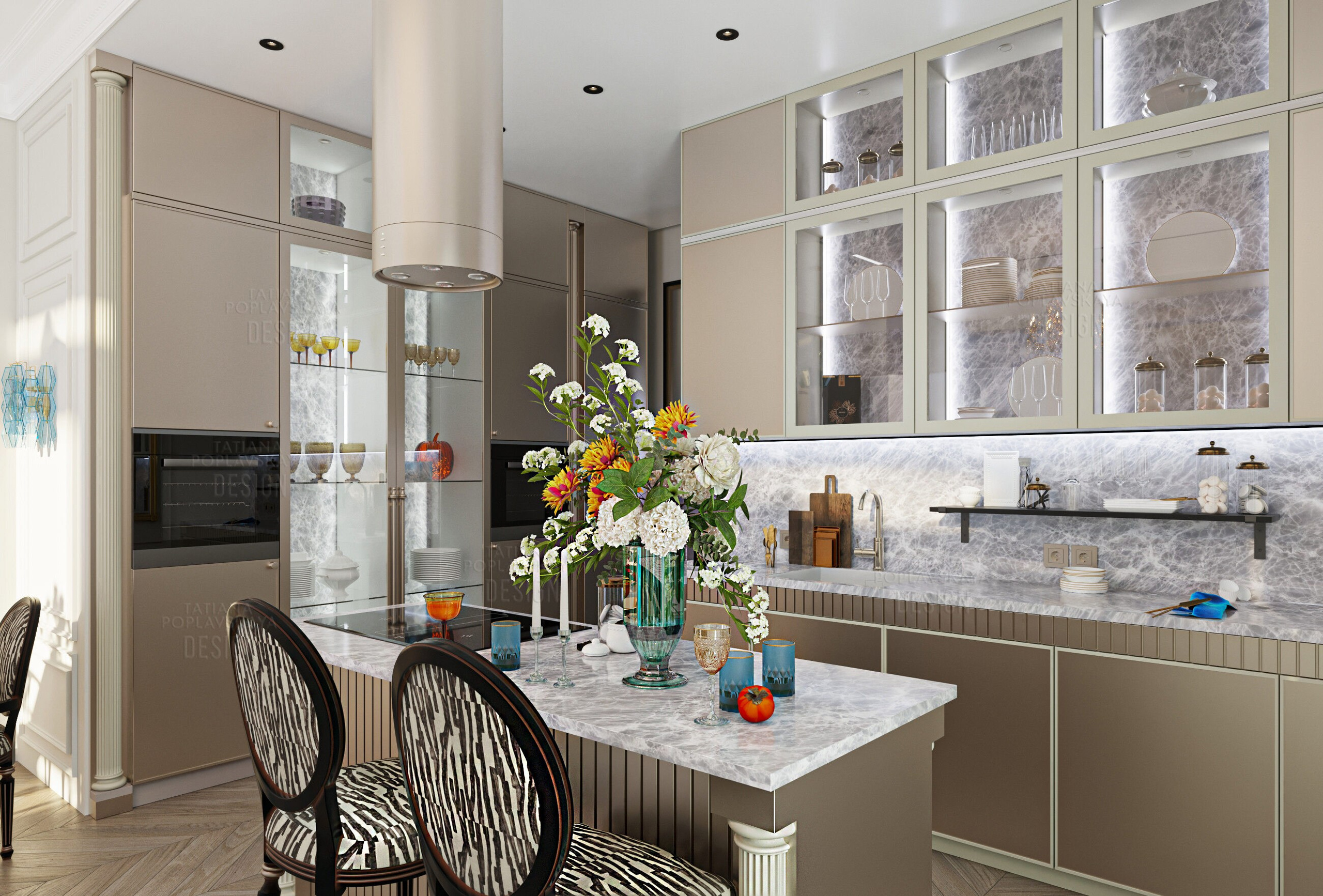 Дизайн квартиры Сочи в стиле современной классики. Интерьерный дизайнер в Сочи Поплавская Татьяна. Проектирование интерьеров и организация процесса ремонта