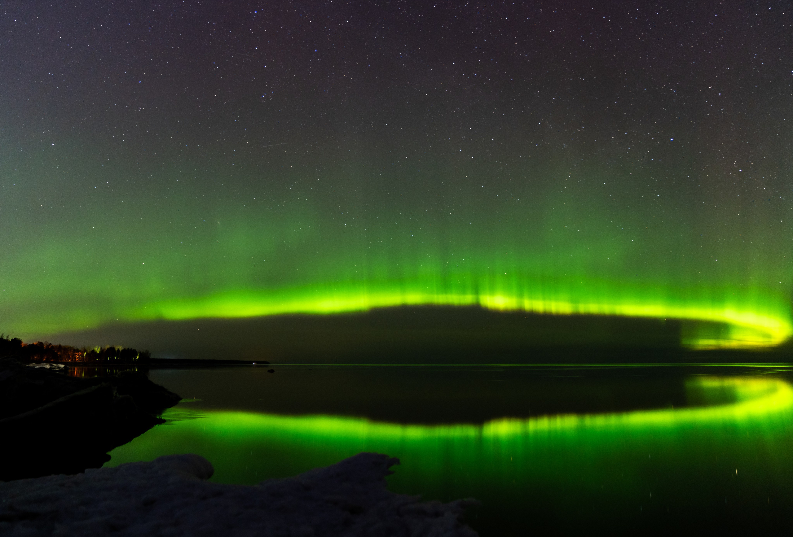 Северное сияние на Ладожском озере. Aurora Borealis где смотреть и как снимать. 