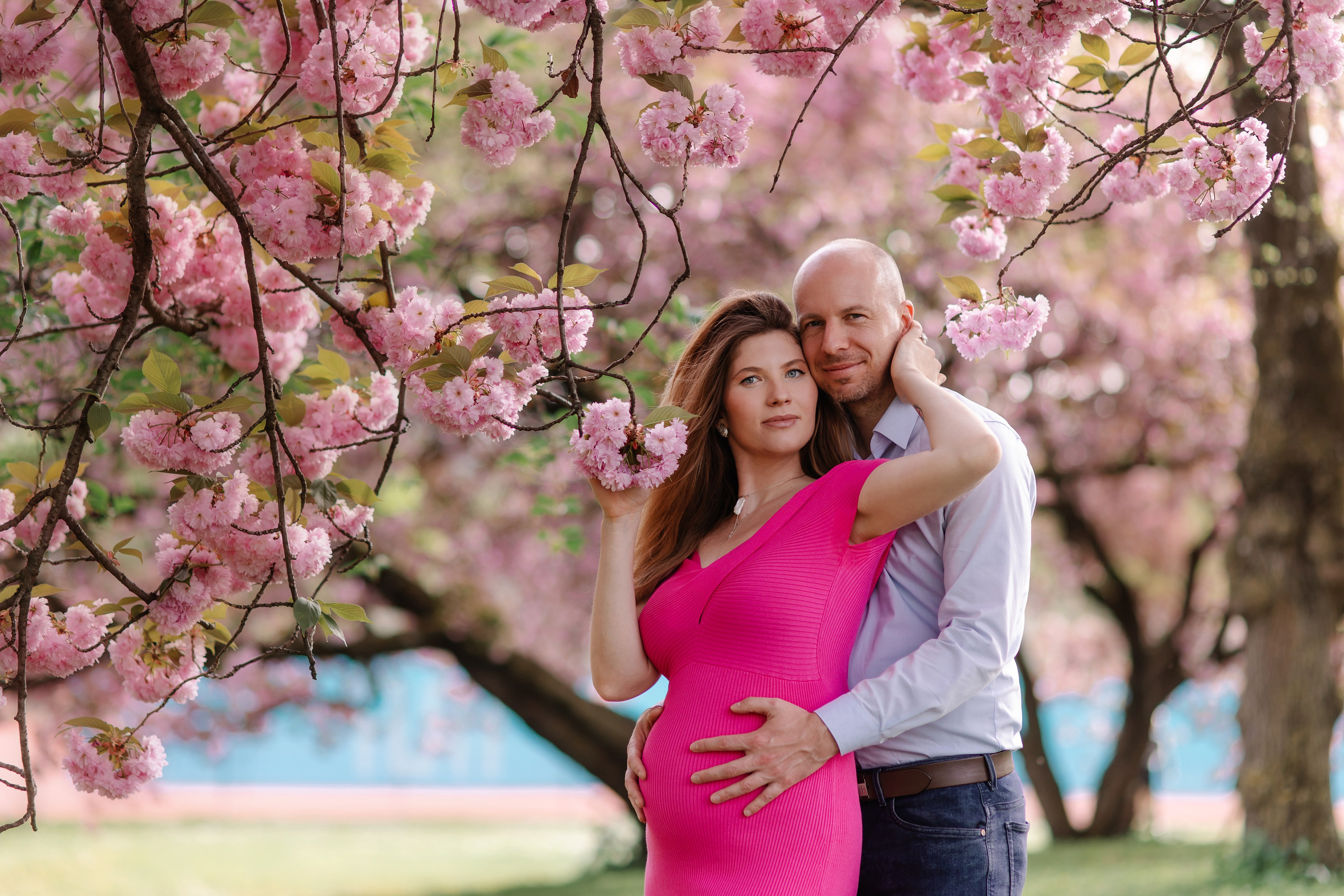 Orte für Fotoshootings in München. Kirschblüte in München. Frühling in München. Familienfotograf München. Fotografin in München Dasha Antipina