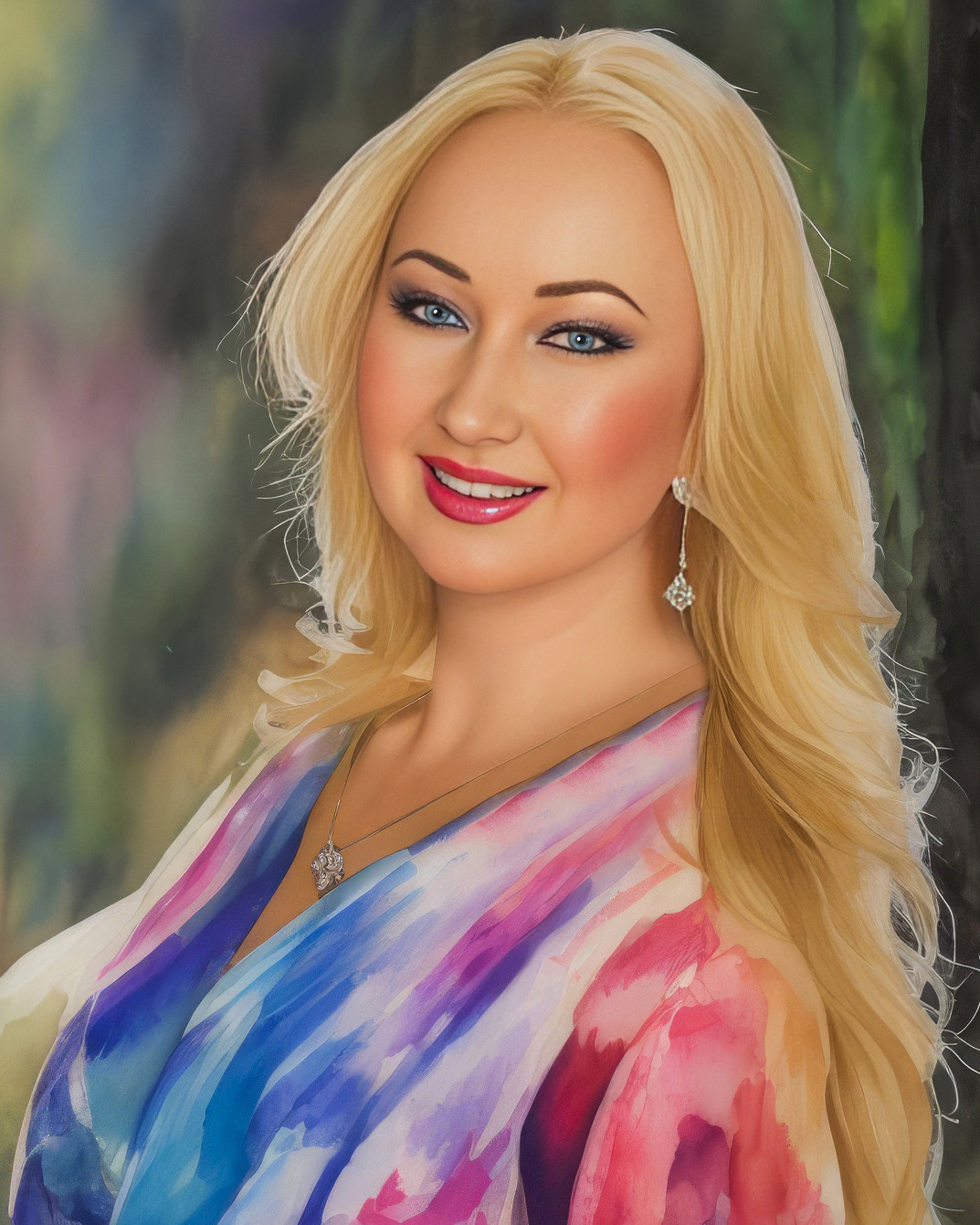 женский нейро портрет в акварельной технике 