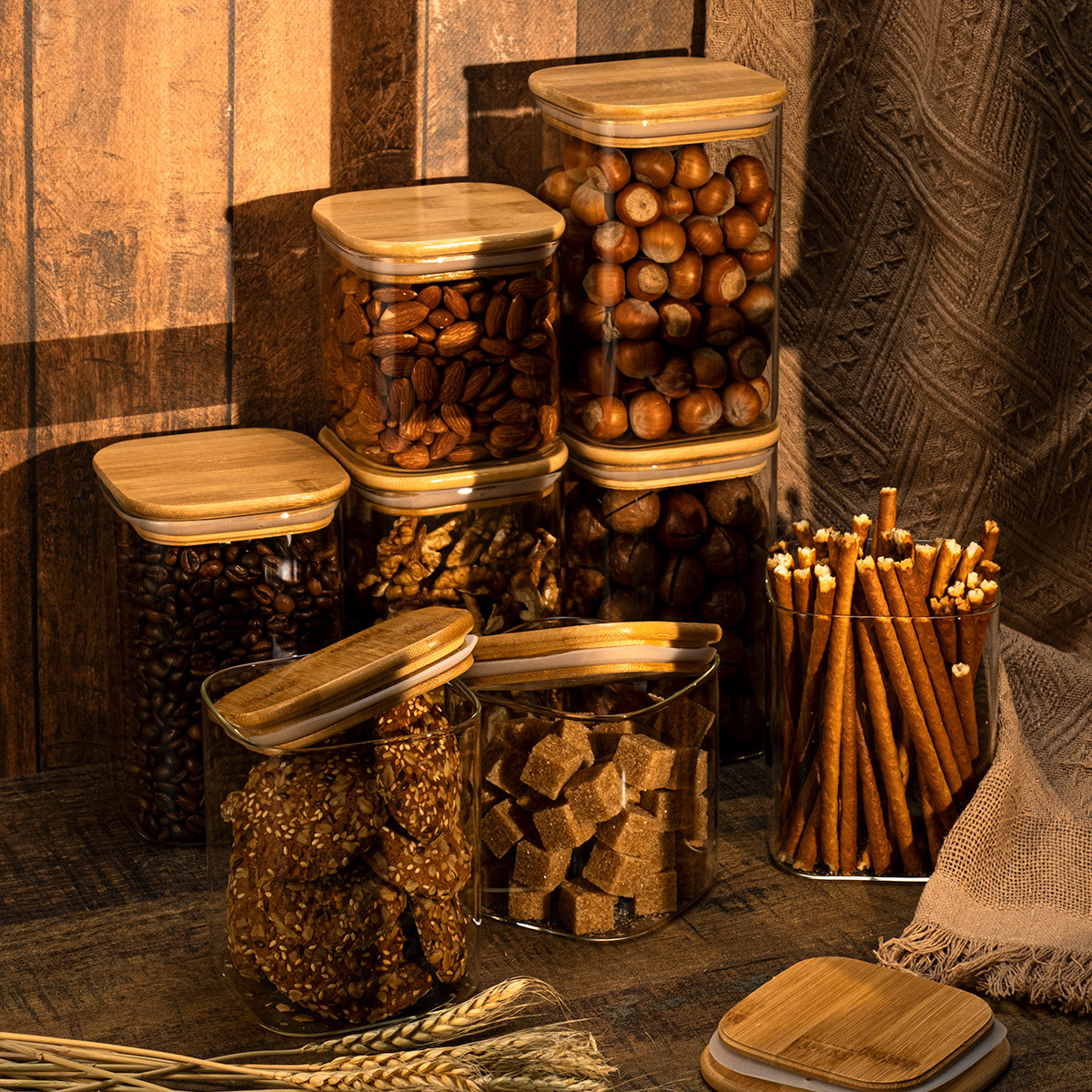 Предметная фотосессия - банки для хранения. Домашняя уютная обстановка. Имиджевая фотография для каталога или маркетплейсов.