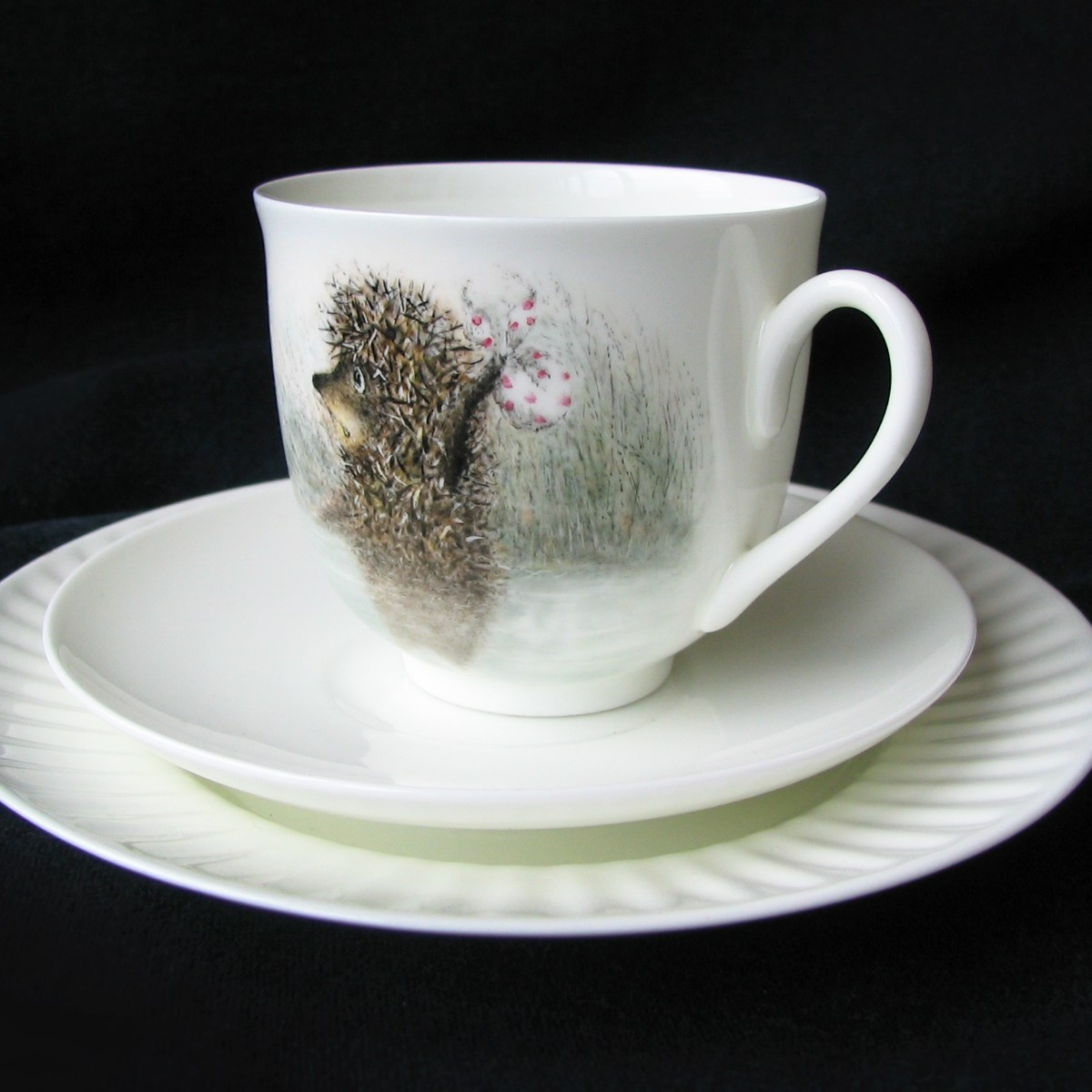 Подарок. Костяной фарфор. Кофейная пара «Ёжик в тумане». ИФЗ