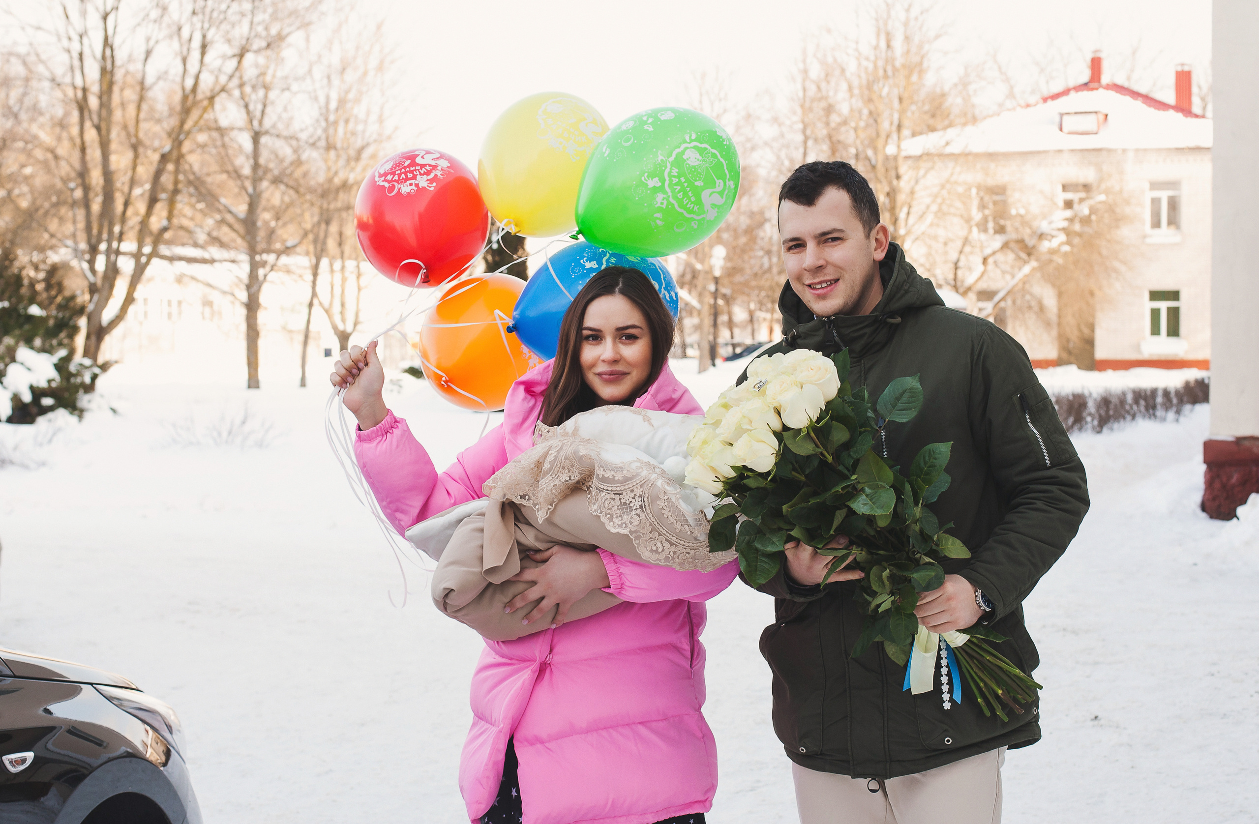 Фотосессия выписки из роддома. Фотограф новорожденных в Брянске Анжелика Прохоренкова