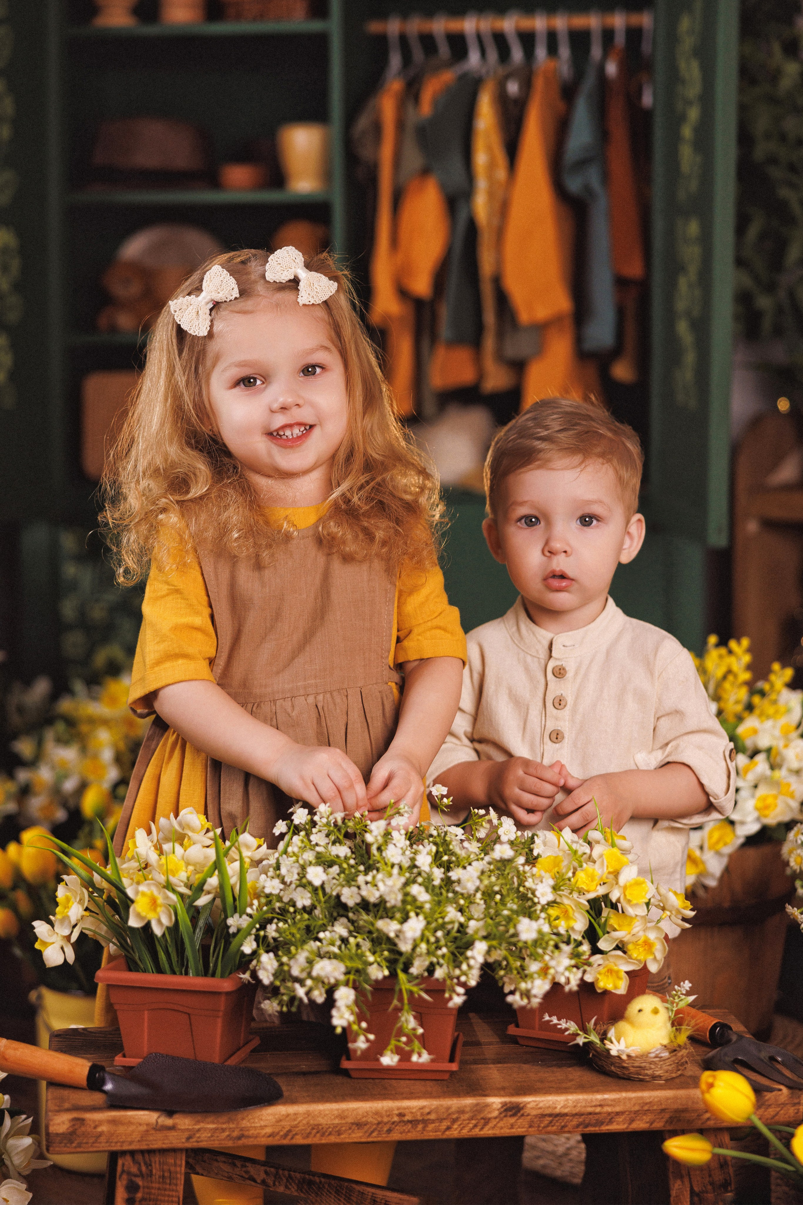 Пасхальная фотосессия с животными (утята, козлик и кролики), в фотостудии «Антураж» город Краснодар. Семейный и детский фотограф в Краснодаре Анна Трашкова