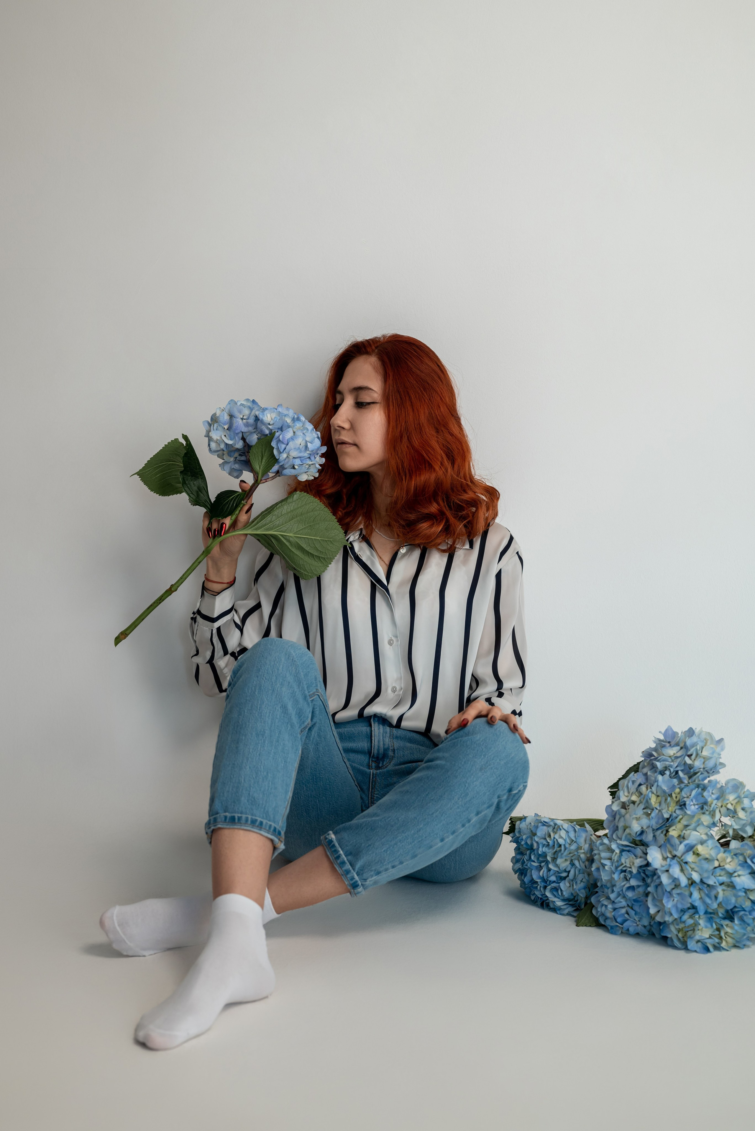 Фотопроект с голубыми гортензиями. Фотограф в городе Салават