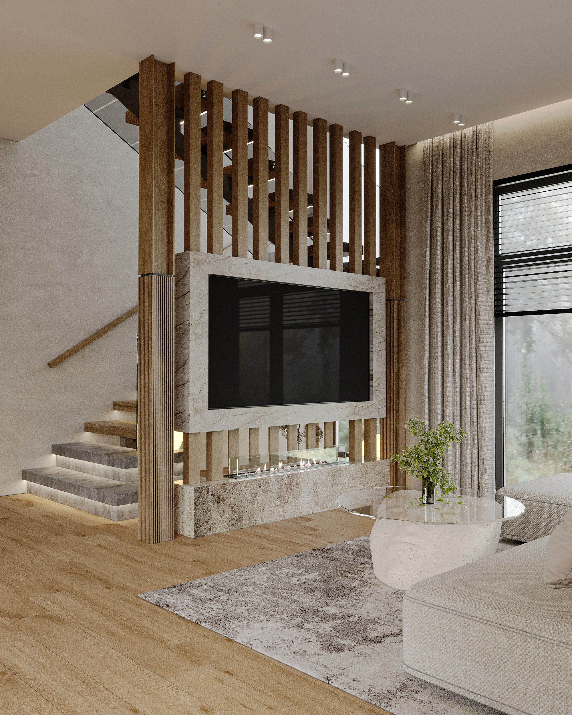 Визуализация загородного дома (интерьерная). Королёва Анастасия | 3D визуализатор