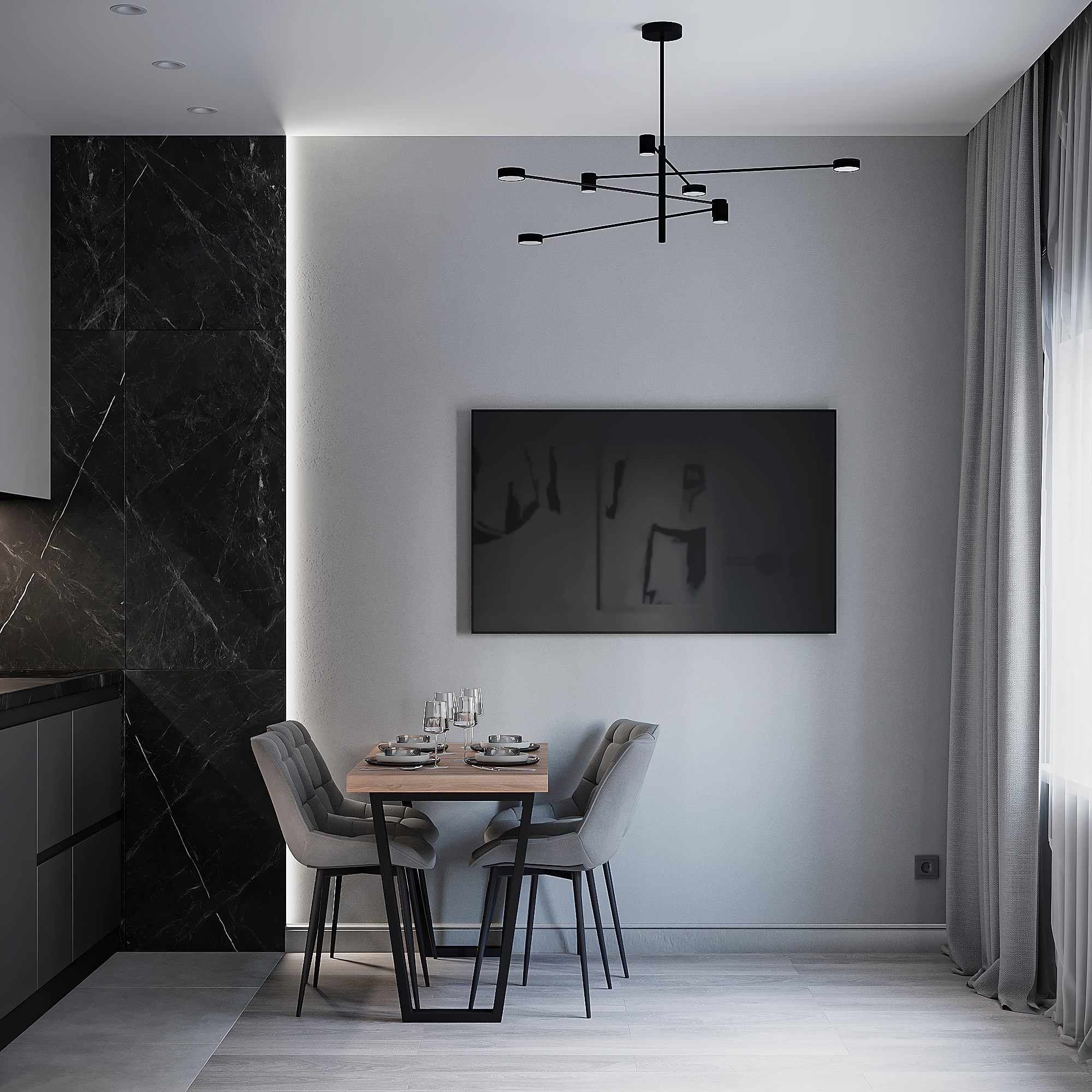 Небольшая квартира в серых тонах 🖤