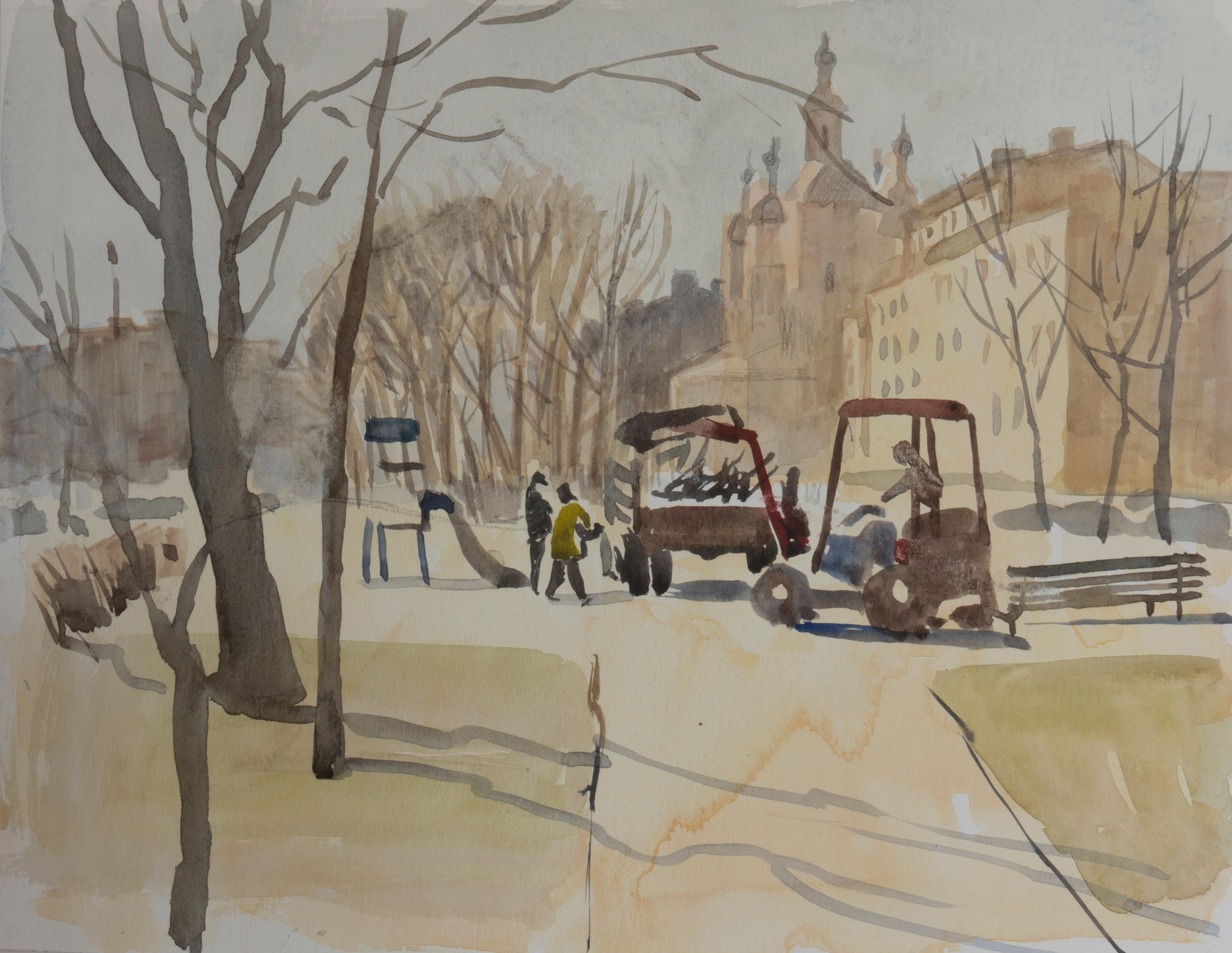 Город, графика. Ольга Васильева художник в Санкт-Петербурге