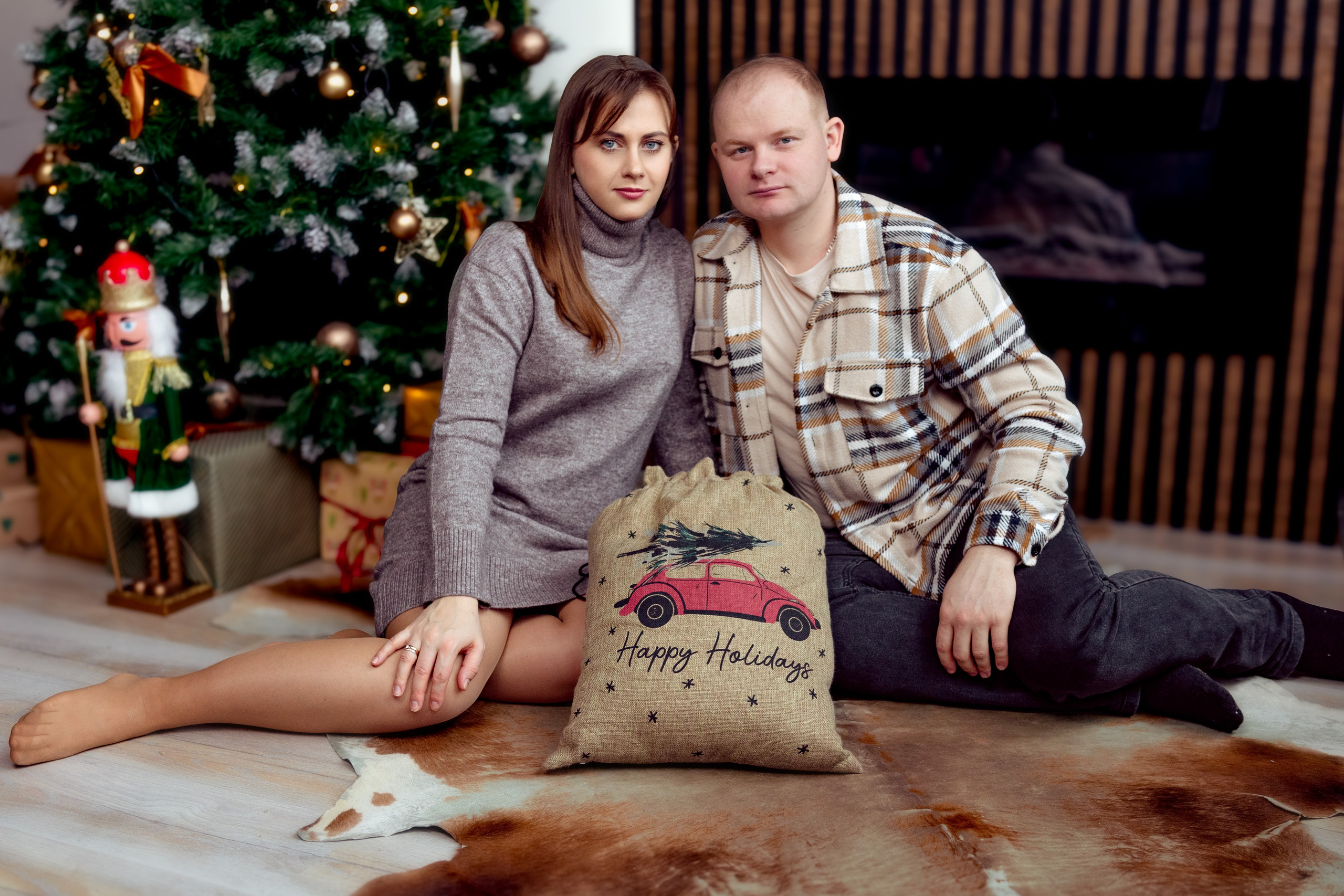 Семейная новогодняя фотосессия в студии Минска