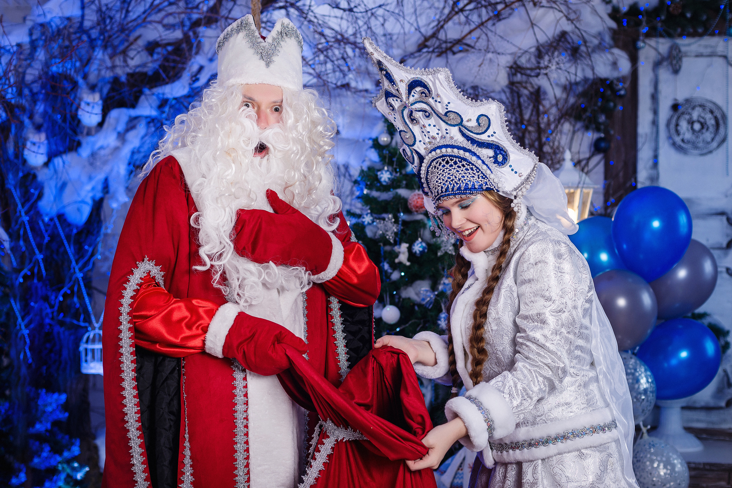 Дед Мороз и Снегурочка. Анимация Натальи Старостининой. Фотограф Опыт Качество Скорость Горный Алтай Барнаул