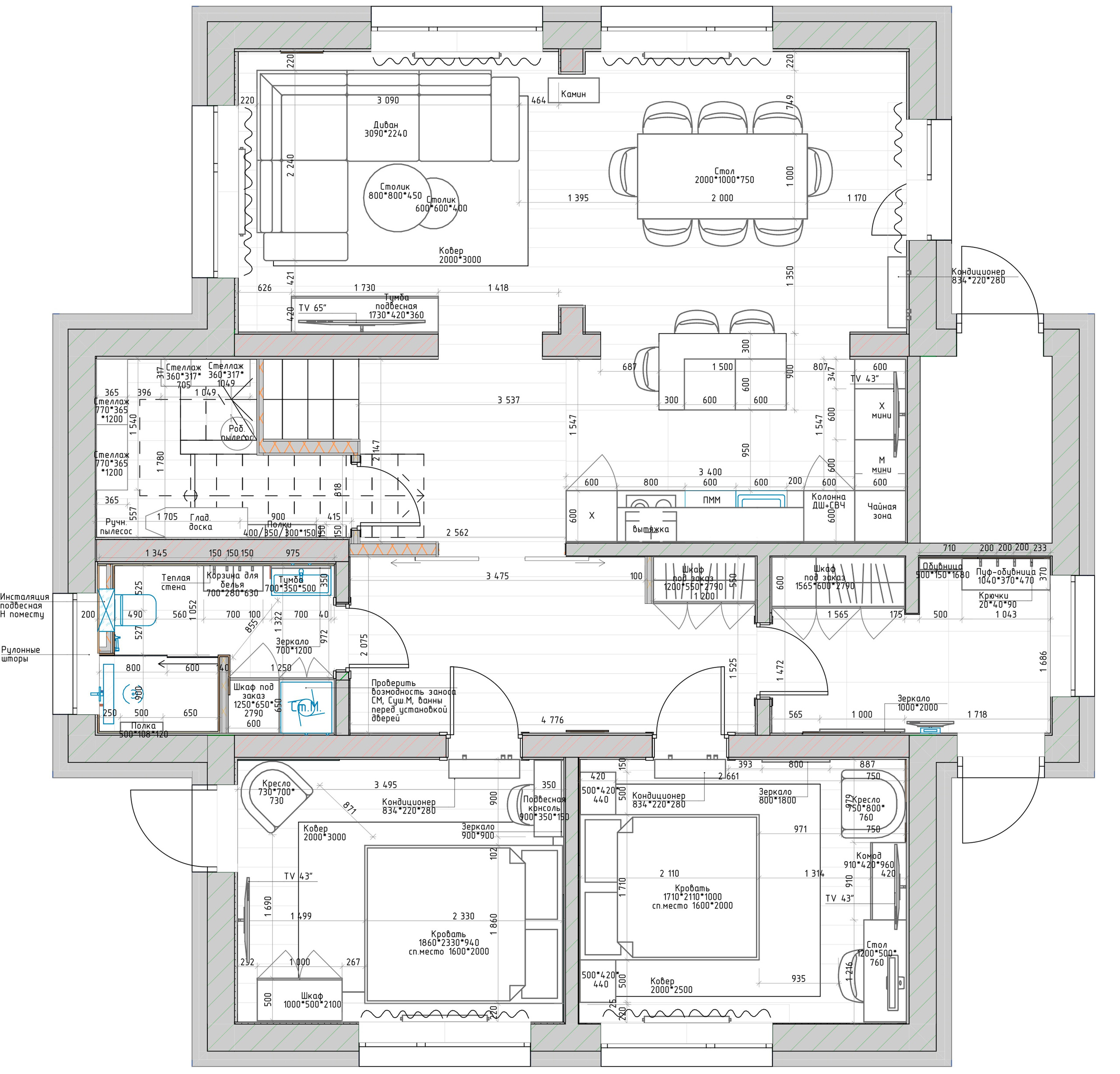 ЧАСТНЫЙ ДОМ СНТ «ЗЕЛЁНЫЙ ОСТРОВ». Студия дизайна интерьеров FORMA