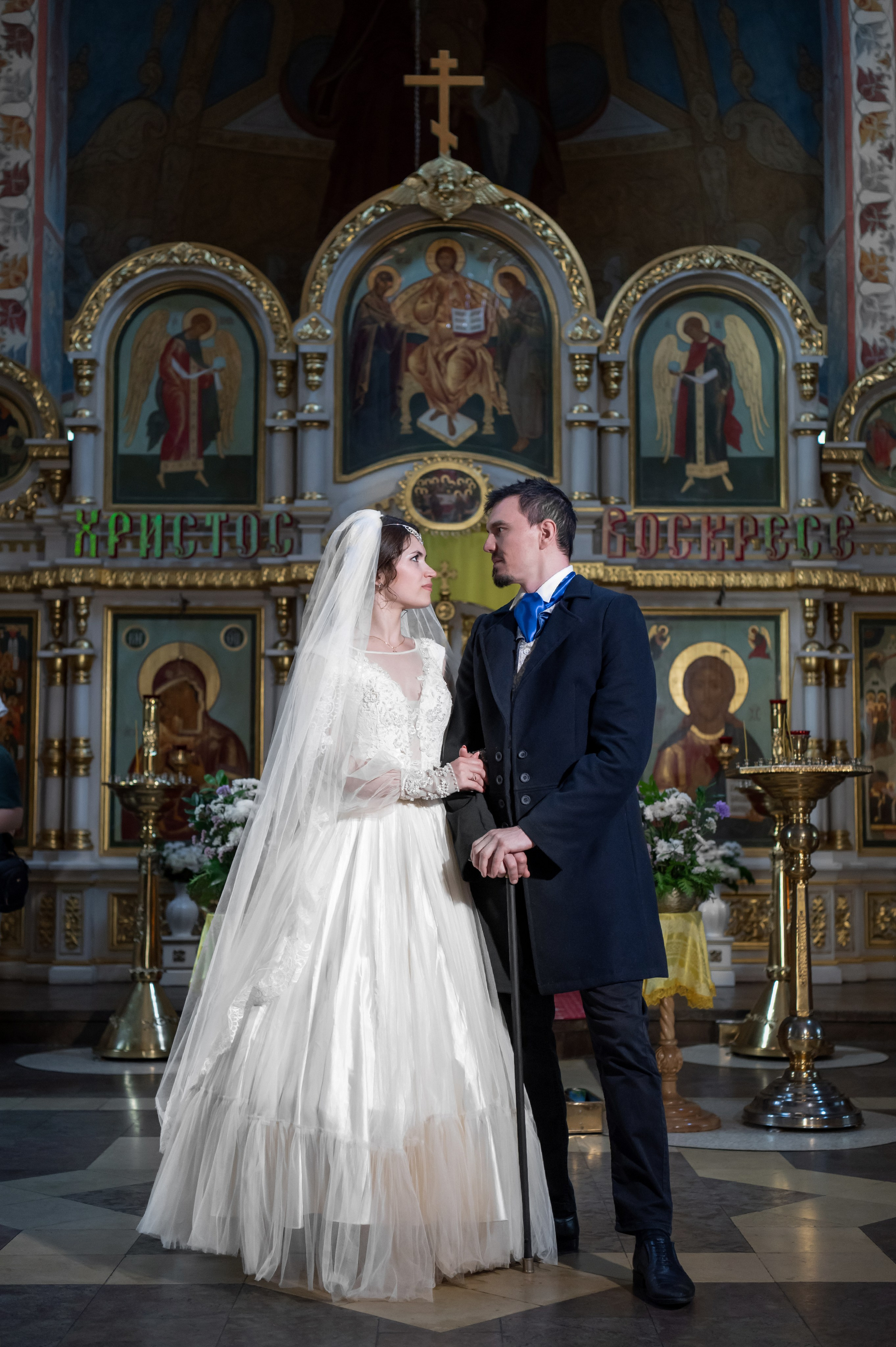 Таинство Венчания. Церковь Святых мучеников, бессребреников и чудотворцев Космы и Дамиана в г. Жуковский. Детский и семейный фотограф г. Москва Оксана Катаджи