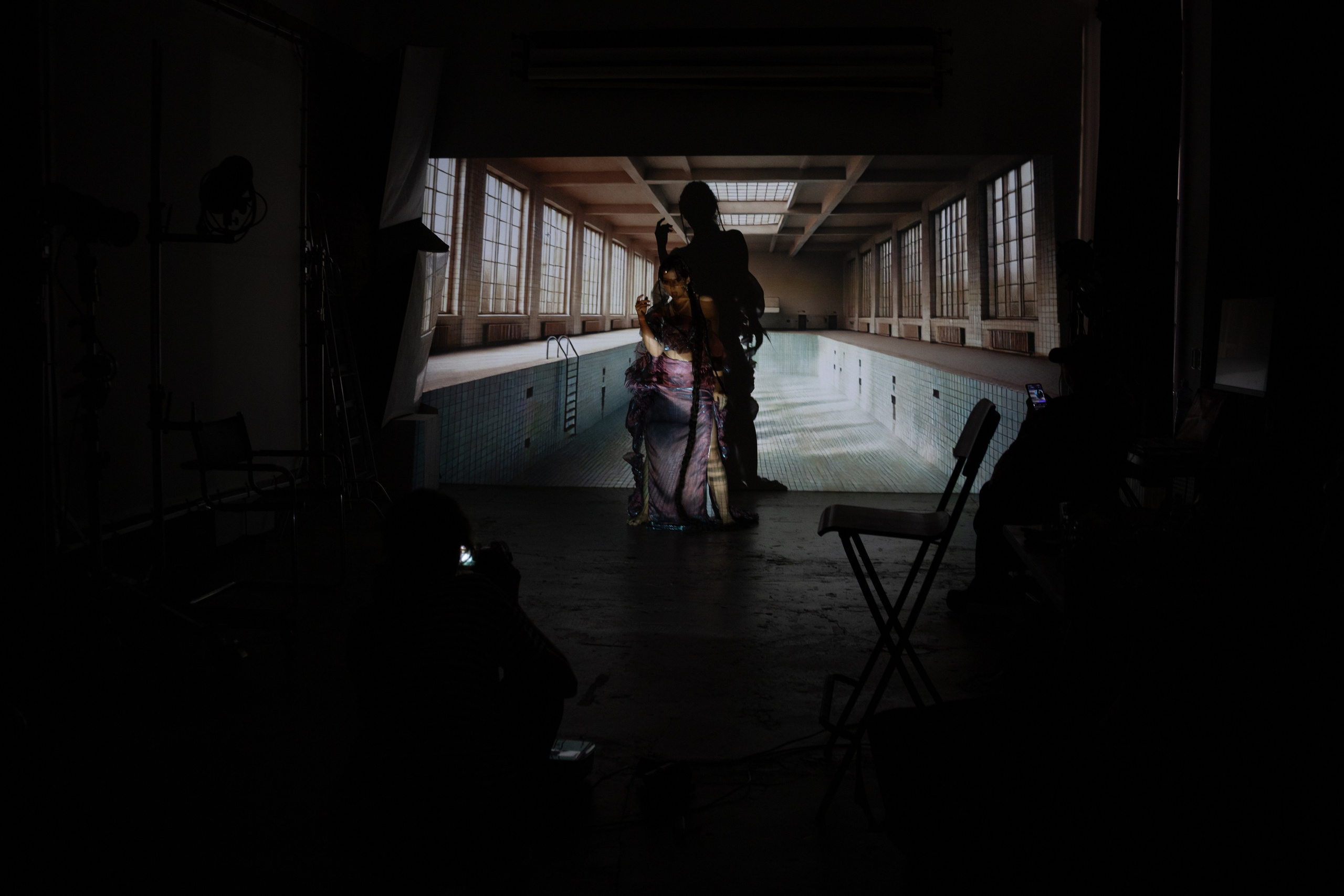 Backstage of the music video. Magic photos