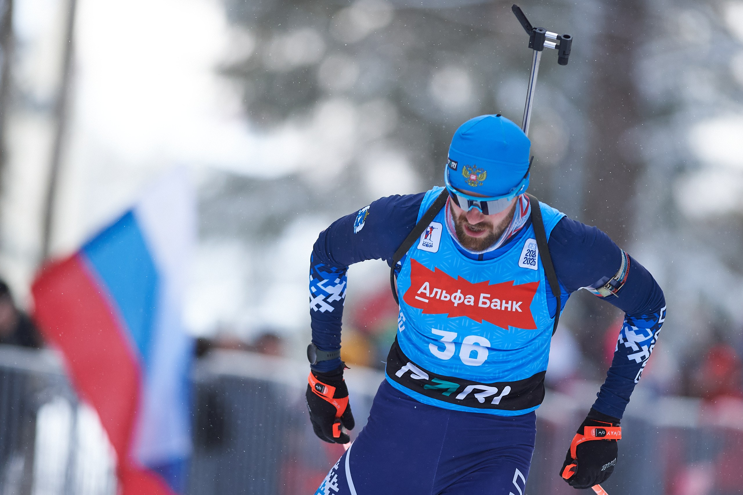 Биатлон. Чемпионат России — 2024/2025, 3-й этап, Ижевск. Спринт. Мужчины. Спортивный репортажный фотограф в Ижевске Сергей Мерзляков