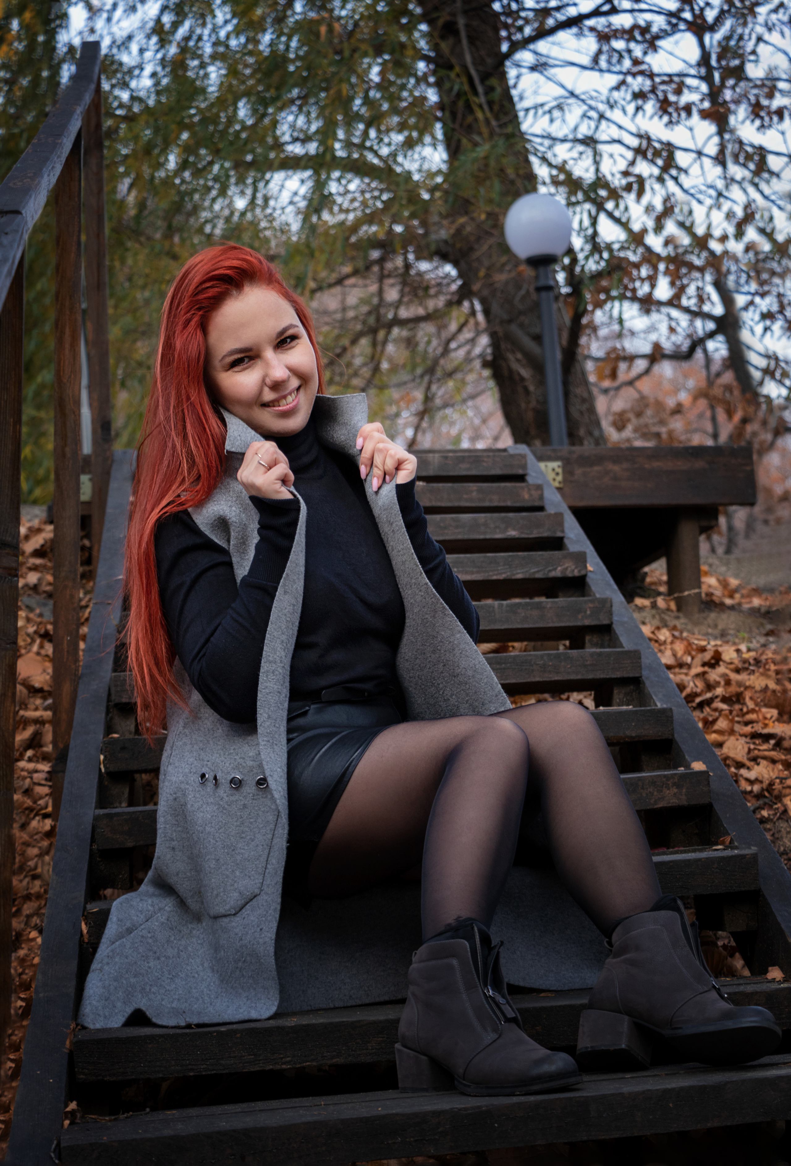 Юлия любит парк и не боится холода=). Семейный и частный фотограф во Владивостоке