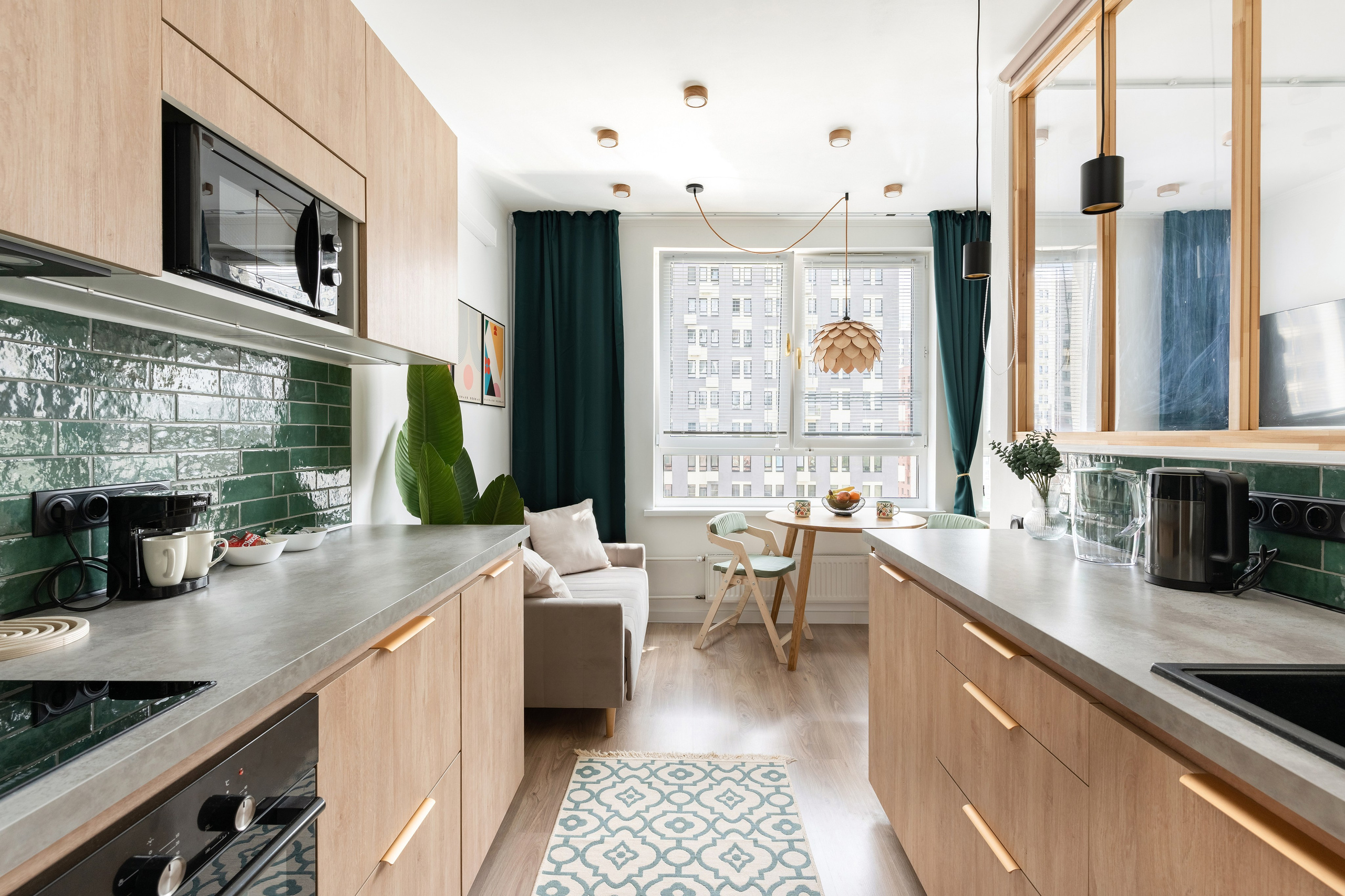 Фотосъемка квартиры-студии для посуточной аренды. Интерьерный и архитектурный фотограф в Москве Панова Ольга