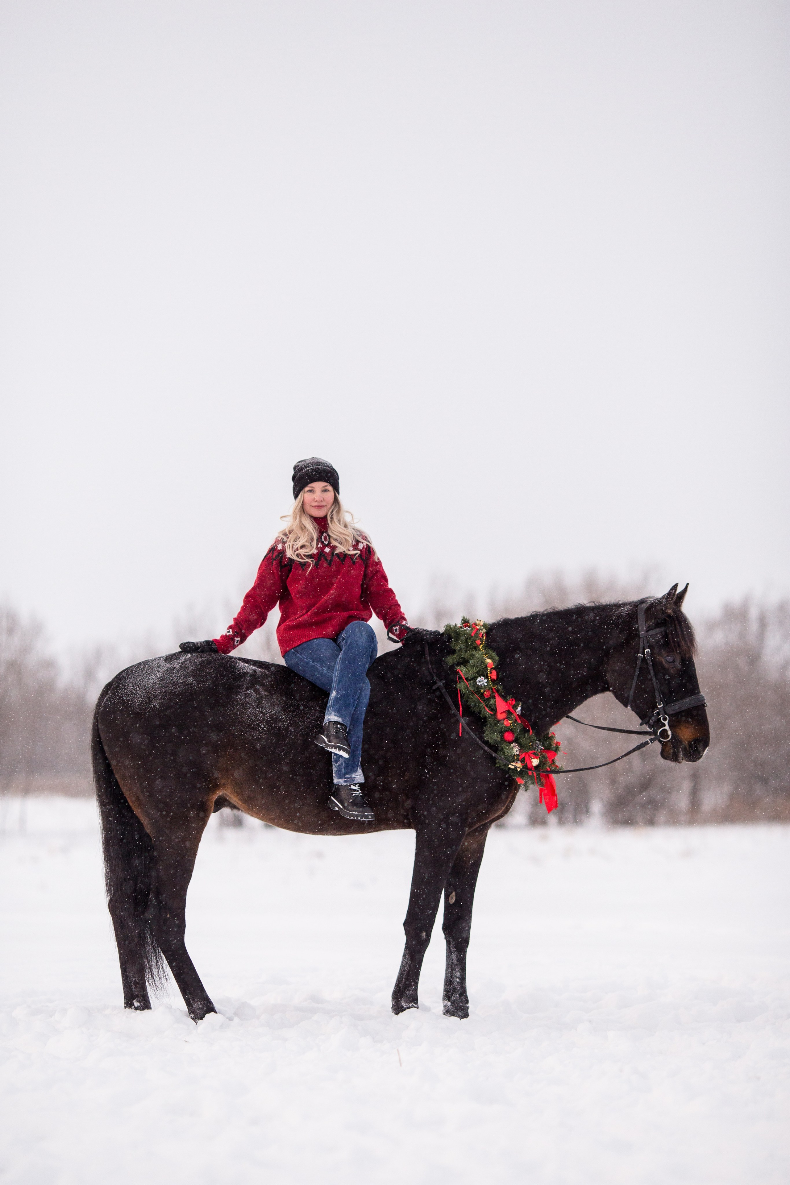 Новогодняя фотосессия с лошадью