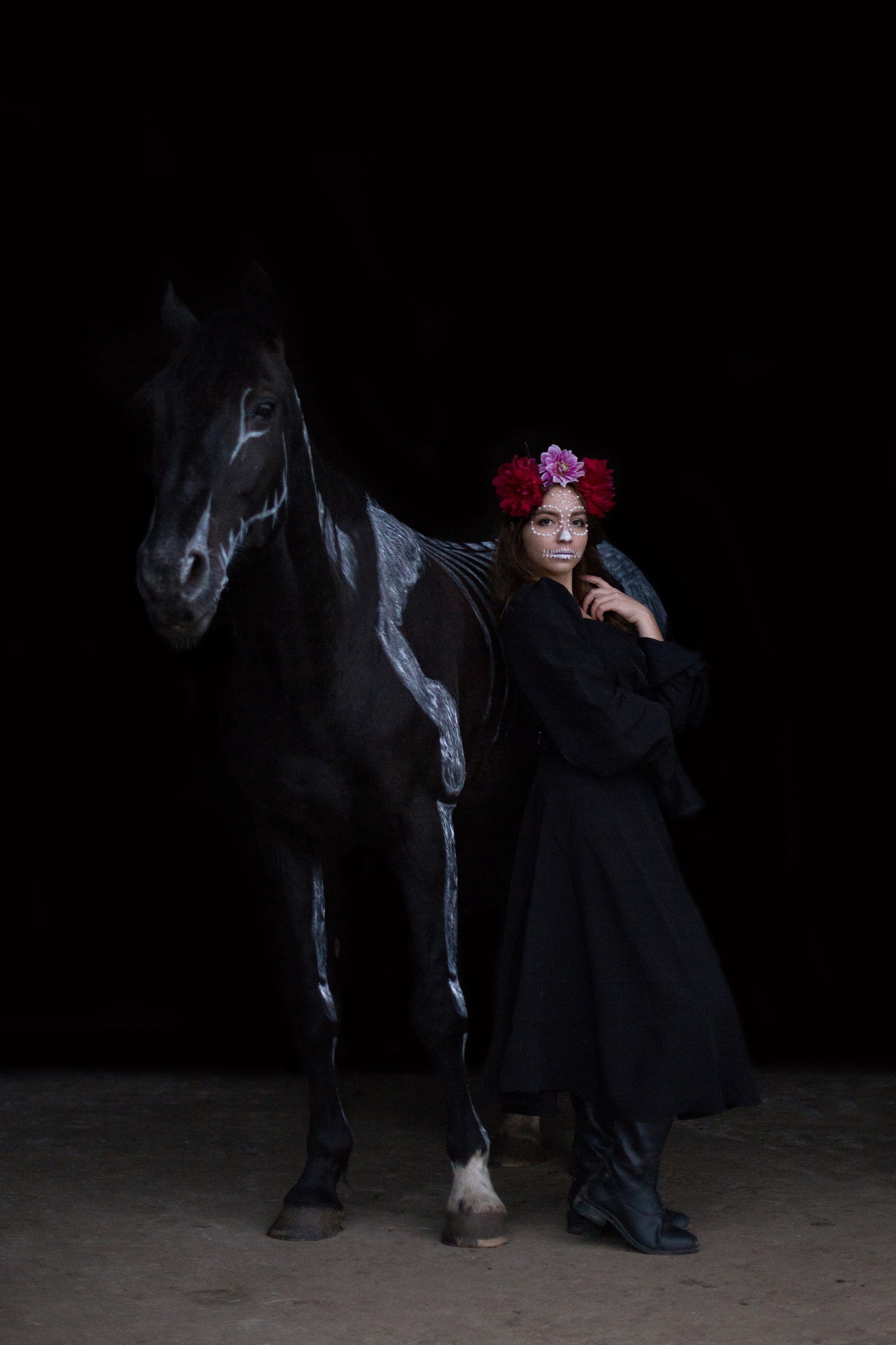 Хэллоуин фотосессия с лошадью