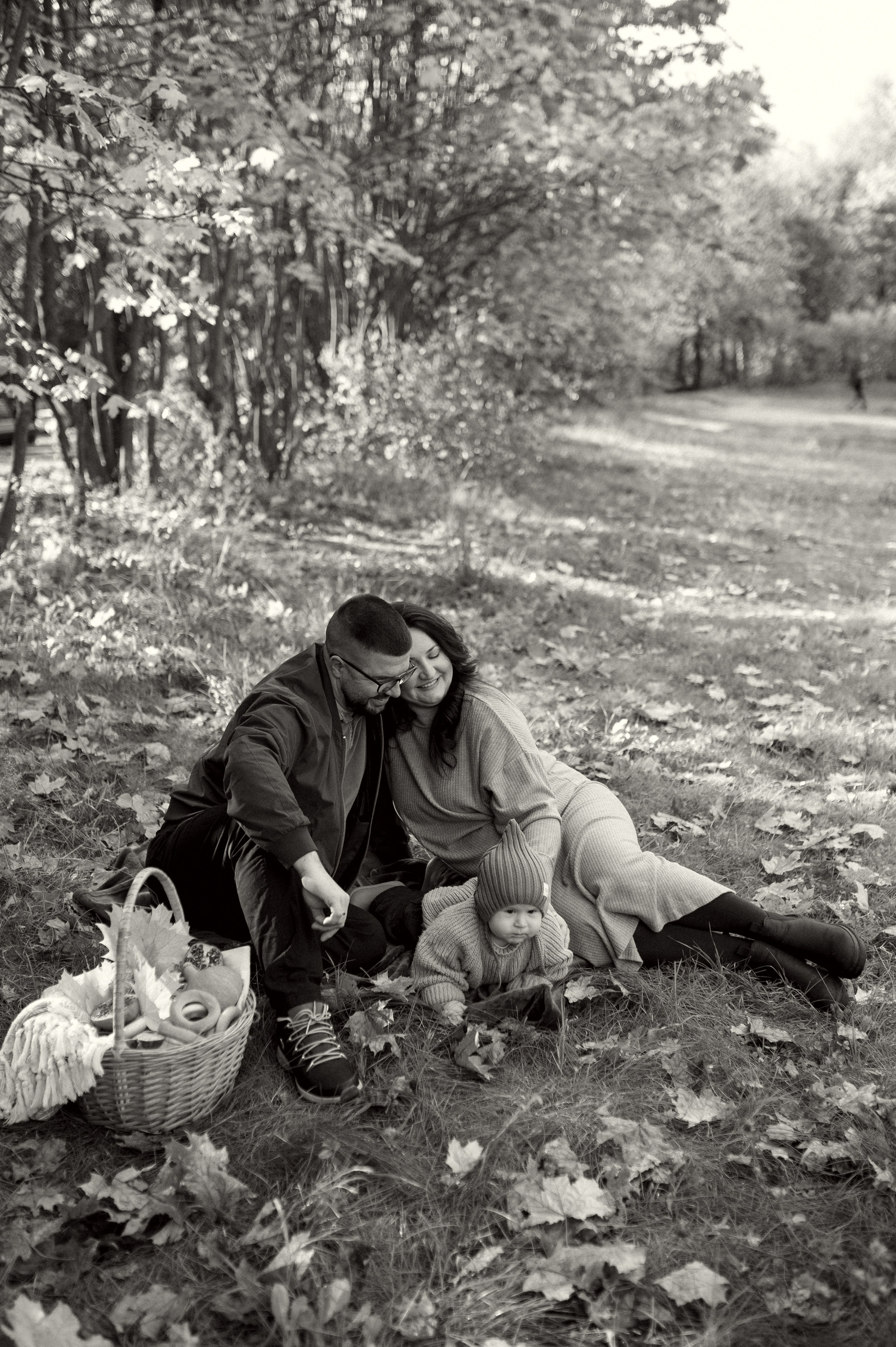 Осенняя фотосессия большой семьи в парке. Семейная фотосессия Бутово Москва фотограф Алина Морщагина