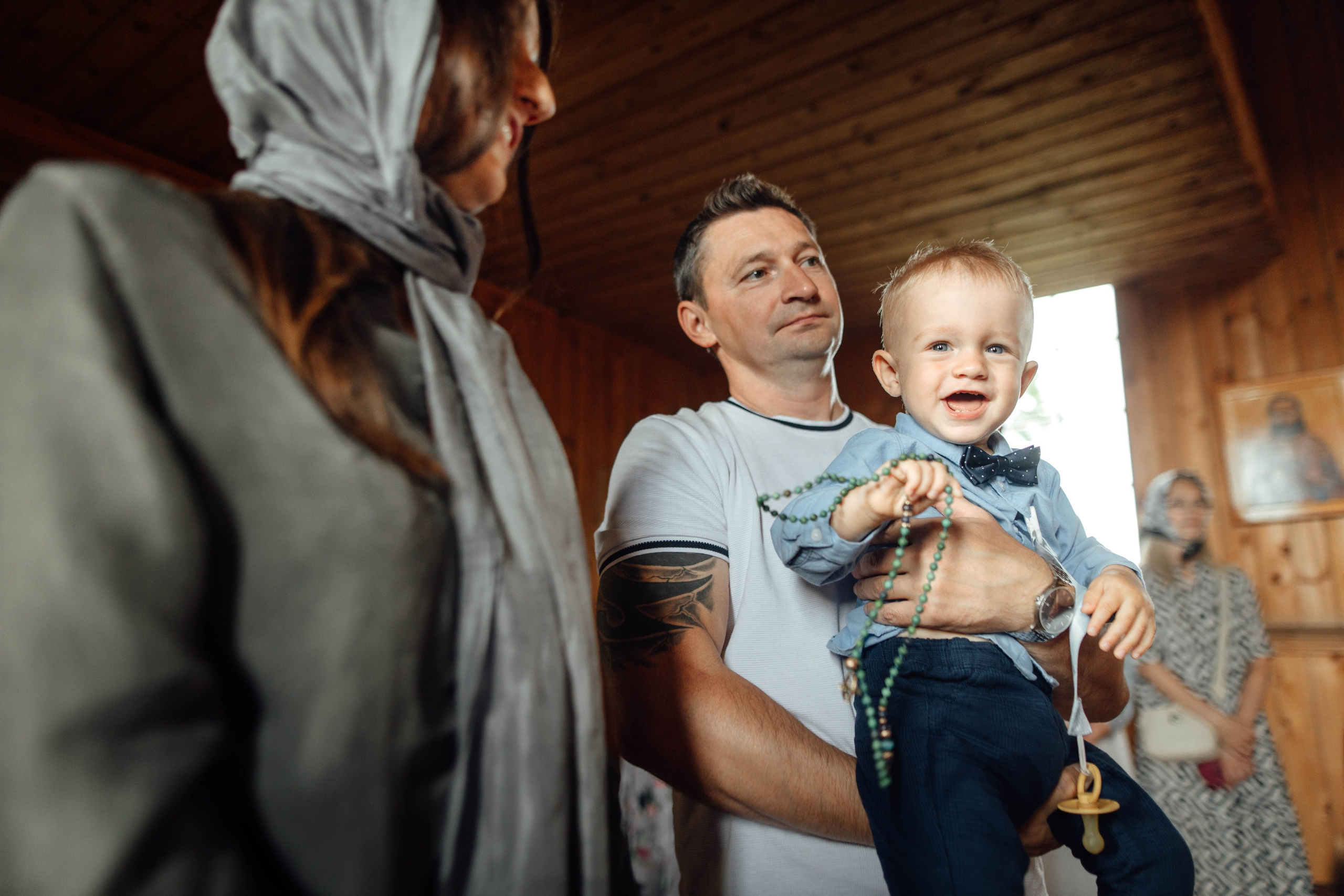 Крещение Тимофея, д. Киевец, храм Святой Троицы, август 2025