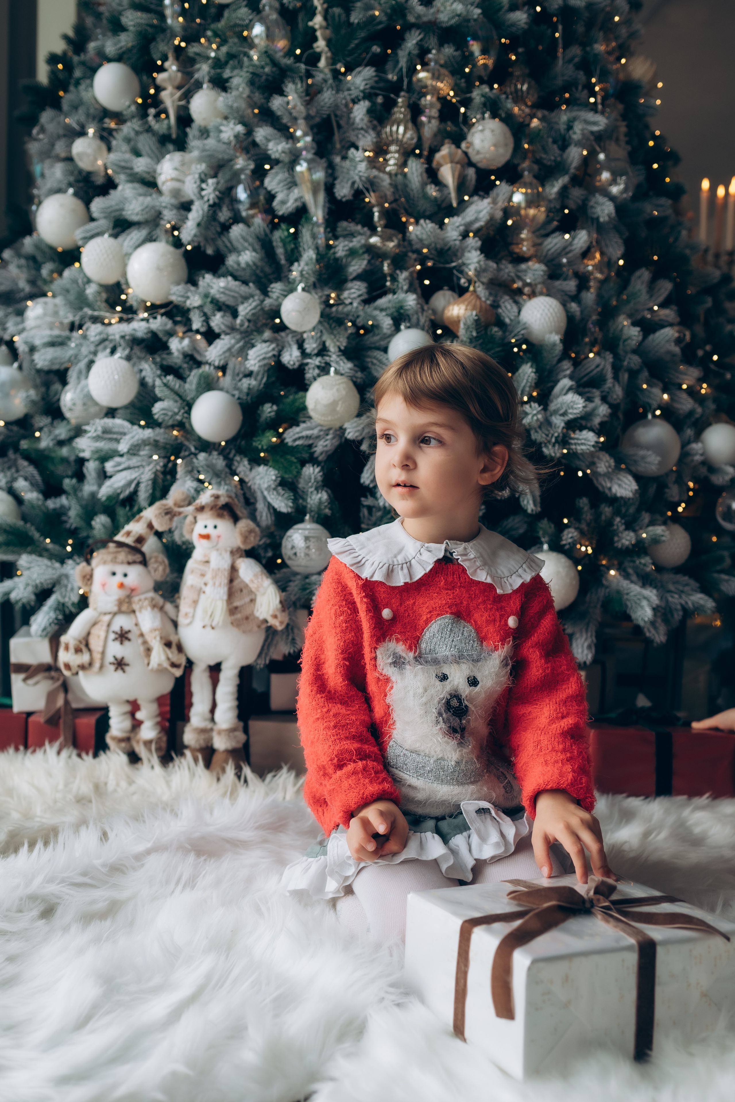 Новогодняя съемка Ксюша с дочками. Семейный фотограф в Тюмени Ксения Мязитова