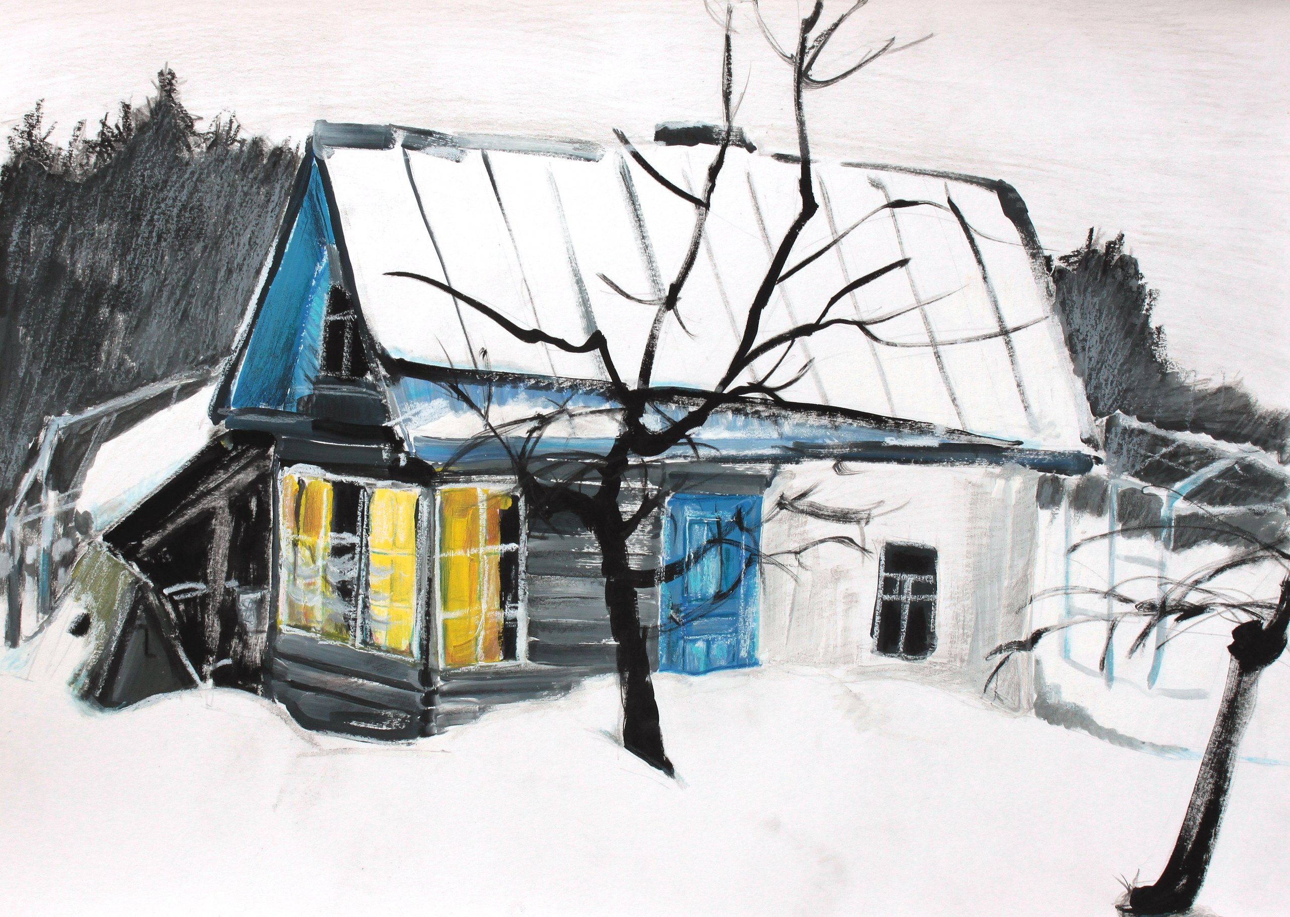 Желтые шторы