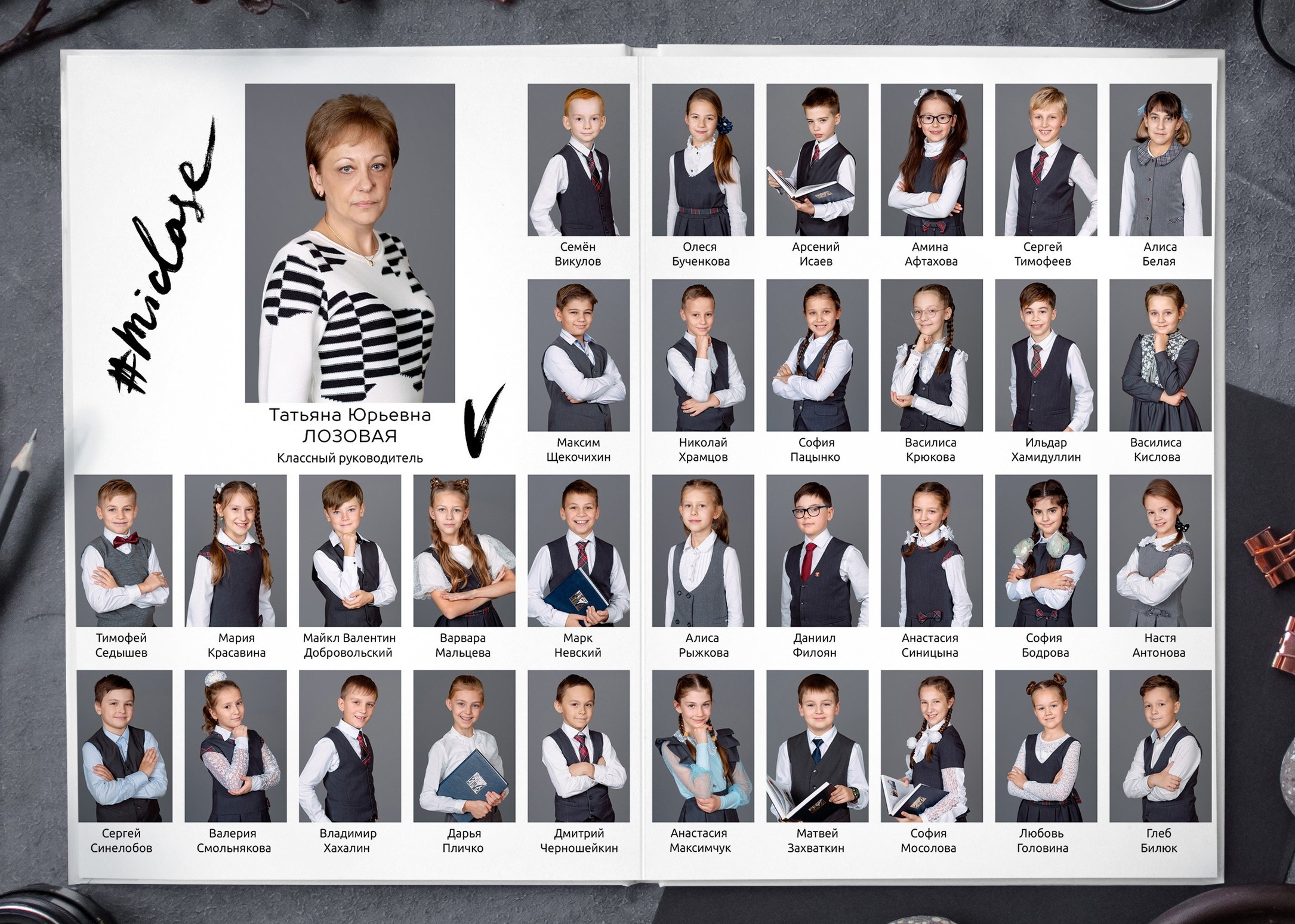 ОБЩАЯ ФОТОГРАФИЯ В ВЫПУСКНОМ АЛЬБОМЕ 4 КЛАССА