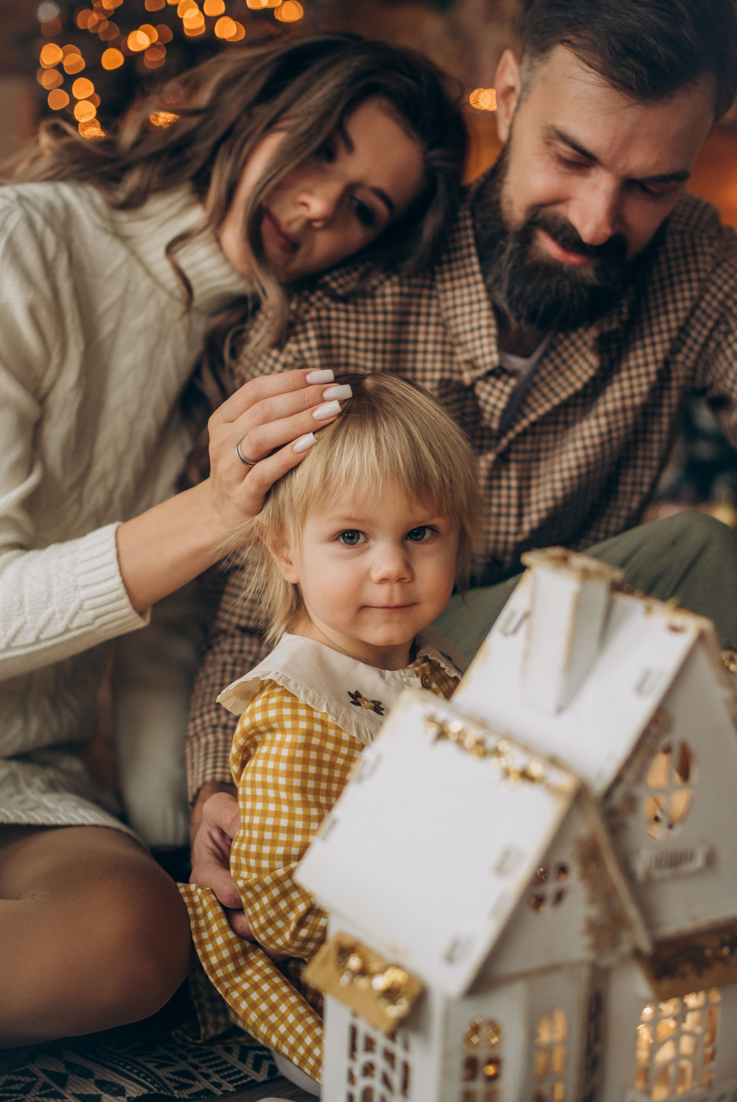 Семейная новогодняя фотосессия в студии. Семейный фотограф в Домодедово и Москве Елена Пичугина