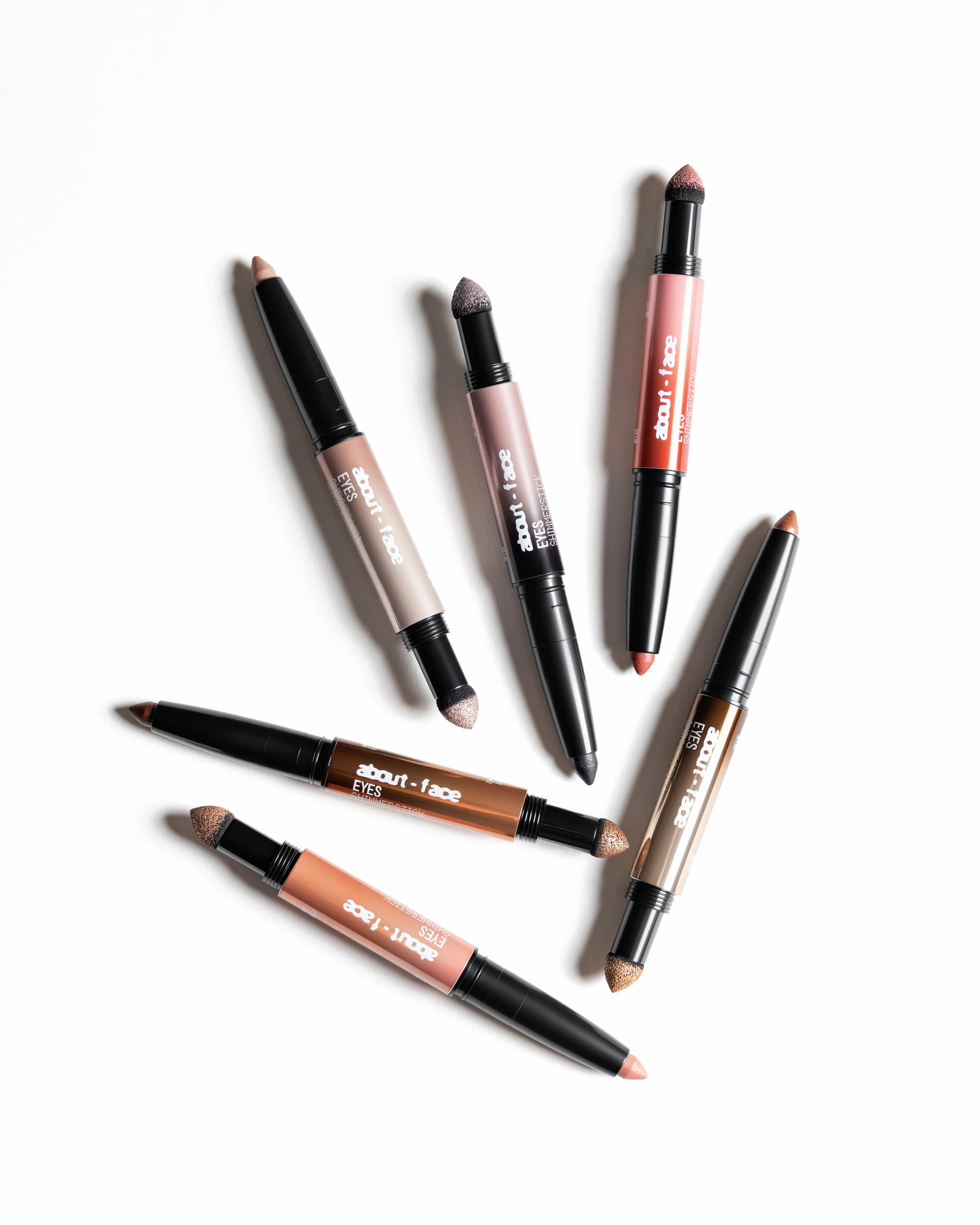 About Face shimmer sticks eye shadow. Retouching, photo editing, portfolio retoucher