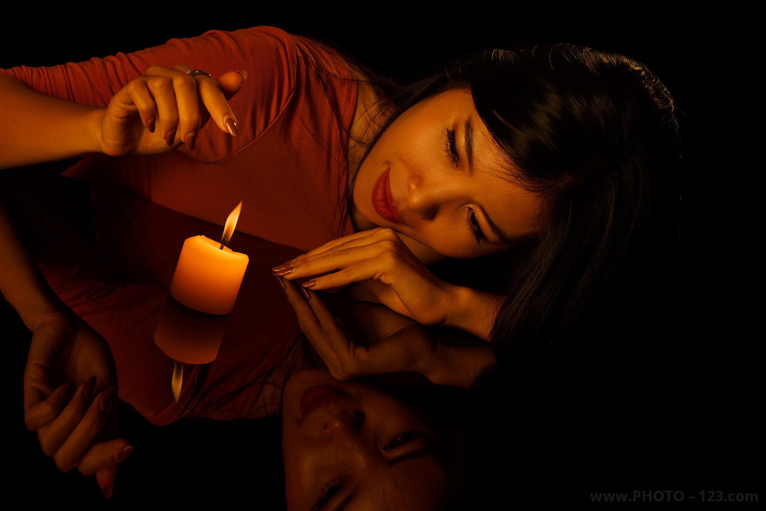 Artistic low-light portrait photography with candle, professional photographer in Phu Quoc, Vietnam