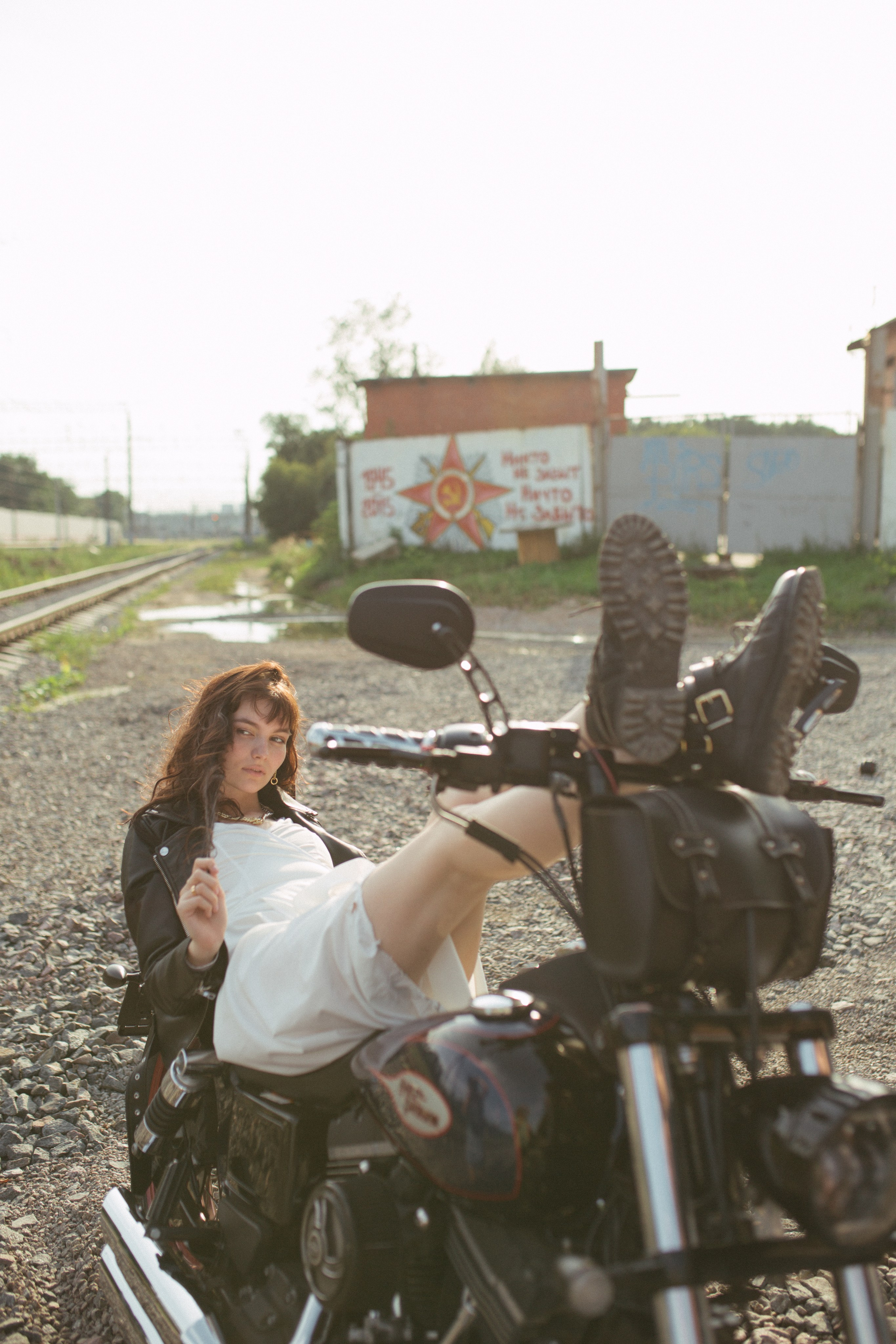 Love story с мотоциклом. Фото Радости. Свадебный и семейный фотограф в Москве Юлия Самойлова