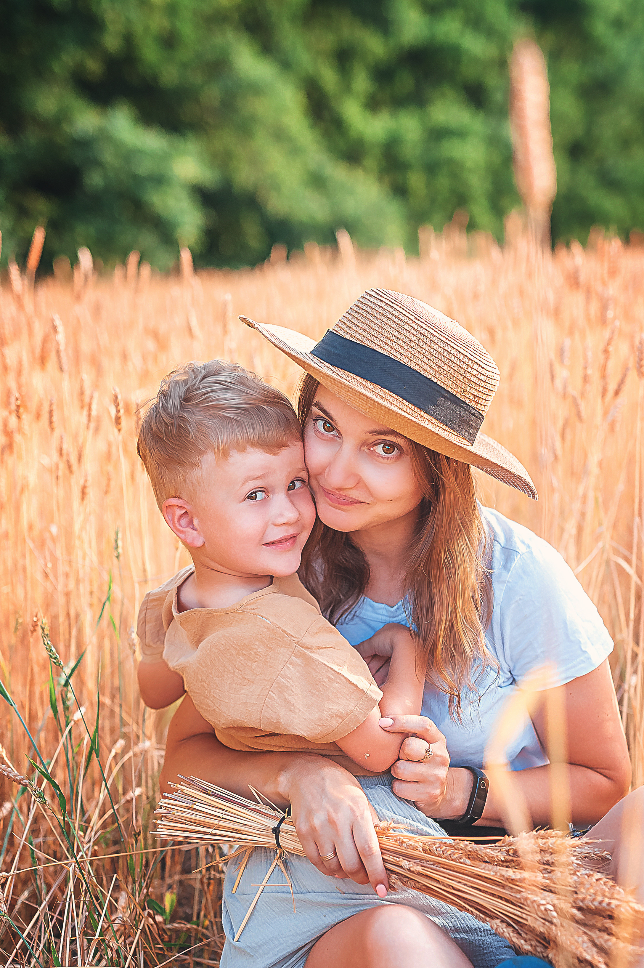 Фотосессии в пшенице. Семейный, детский фотограф в Воронеже Анна Никитина