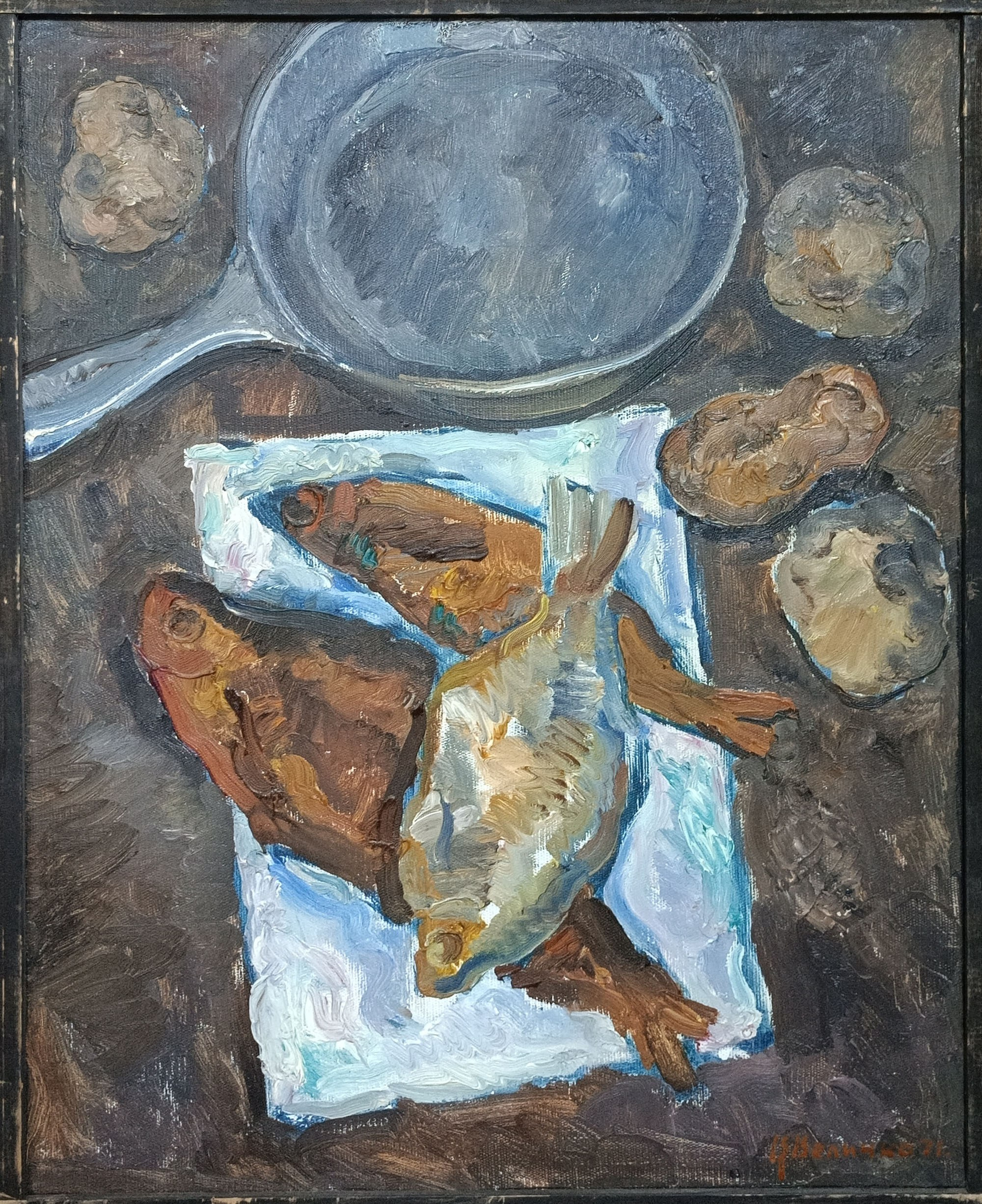 «Натюрморт с сковородой» 1971 год. Художник Величко Вадим Семёнович